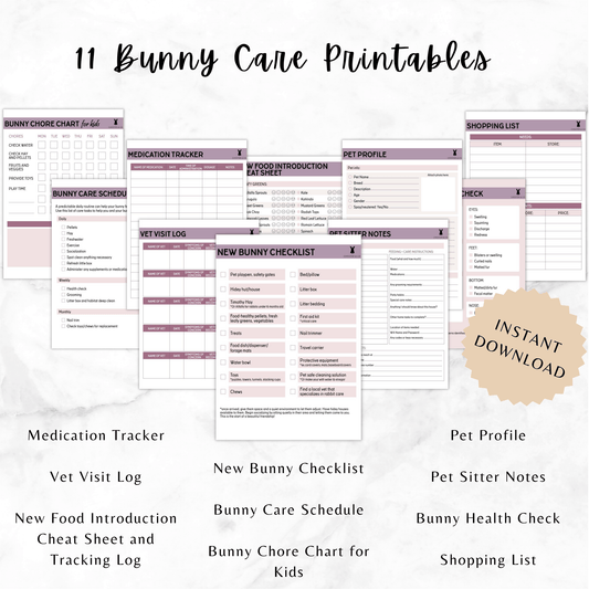 Bunny Care Printables - Chester & Co.