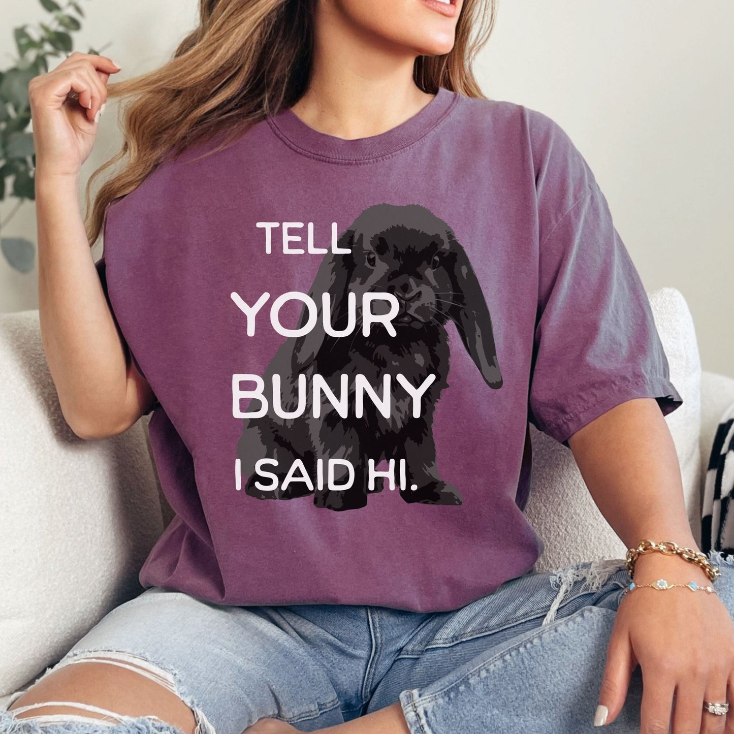Tell Your Bunny I Said Hi Unisex Garment - dyed Heavyweight T-Shirt - Chester & Co.