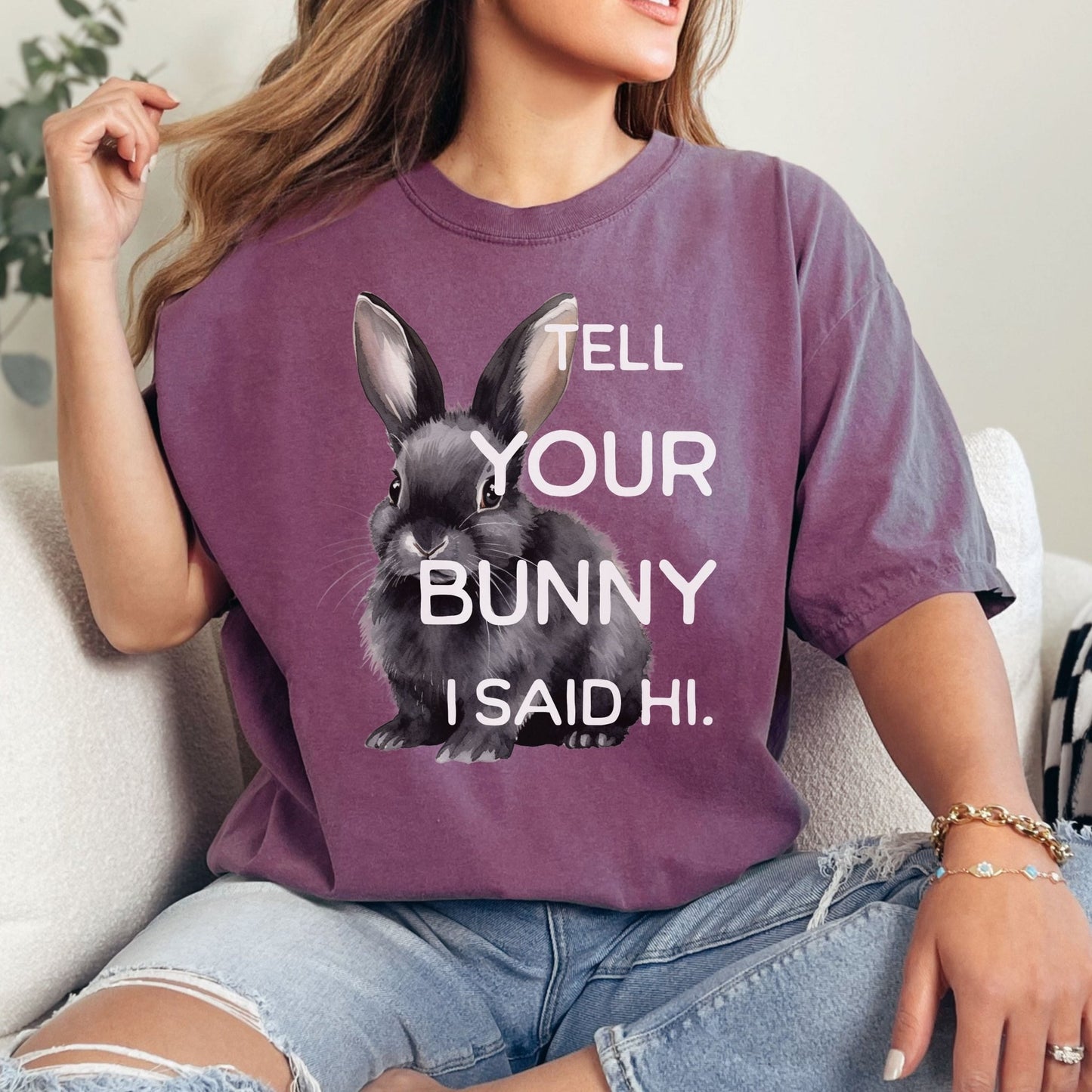 Tell Your Bunny I Said Hi Unisex Garment - dyed Heavyweight T-Shirt - Chester & Co.