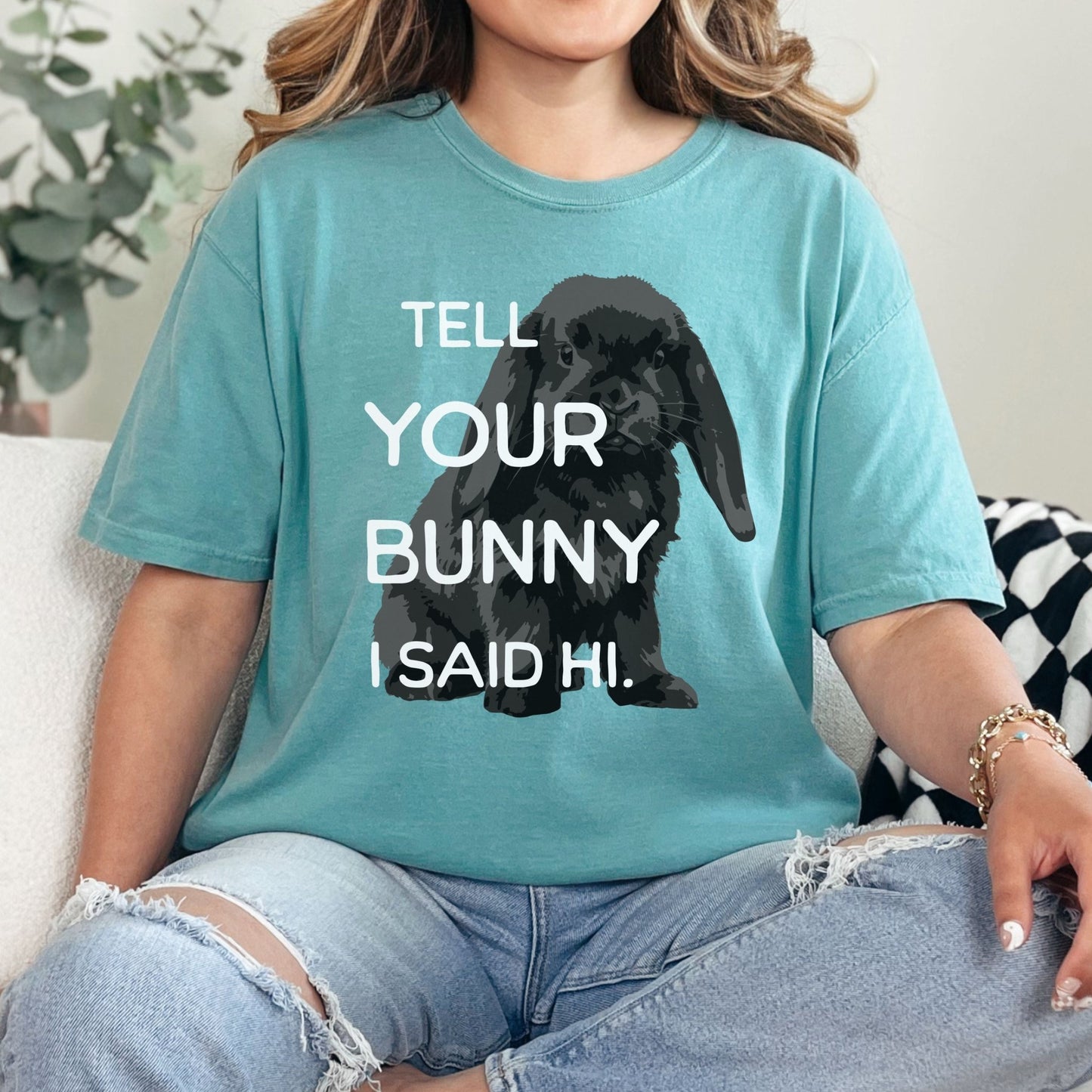 Tell Your Bunny I Said Hi Unisex Garment - dyed Heavyweight T-Shirt - Chester & Co.