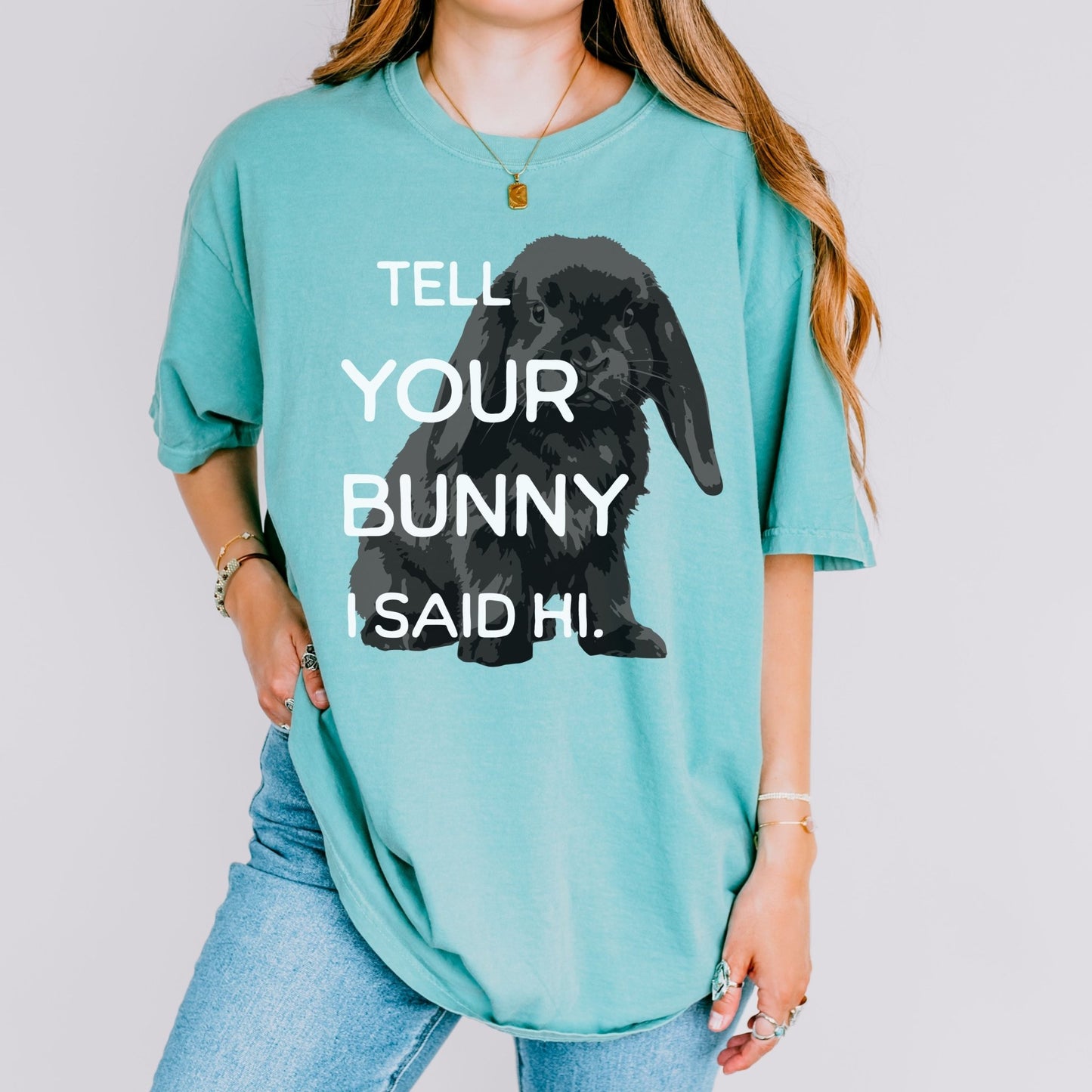 Tell Your Bunny I Said Hi Unisex Garment - dyed Heavyweight T-Shirt - Chester & Co.