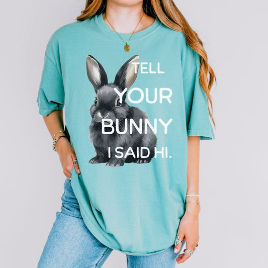 Tell Your Bunny I Said Hi Unisex Garment - dyed Heavyweight T-Shirt - Chester & Co.