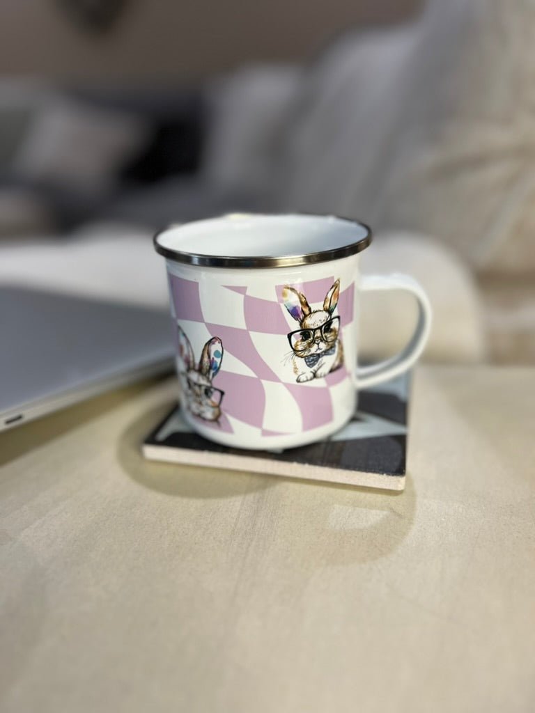 Watercolor Bunnies Enamel Mug - Chester & Co.