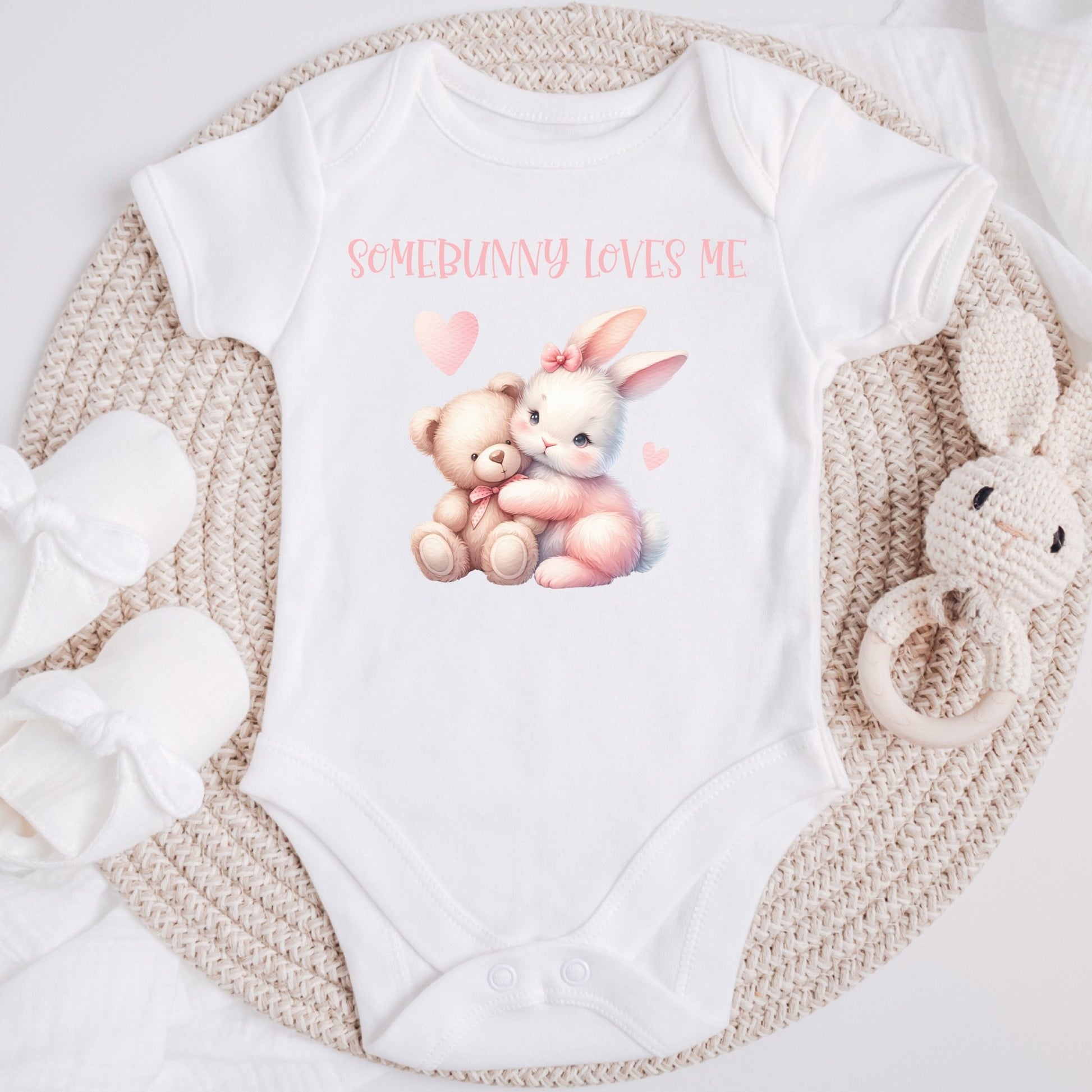 Somebunny Loves Me Baby Onesie - Chester & Co.
