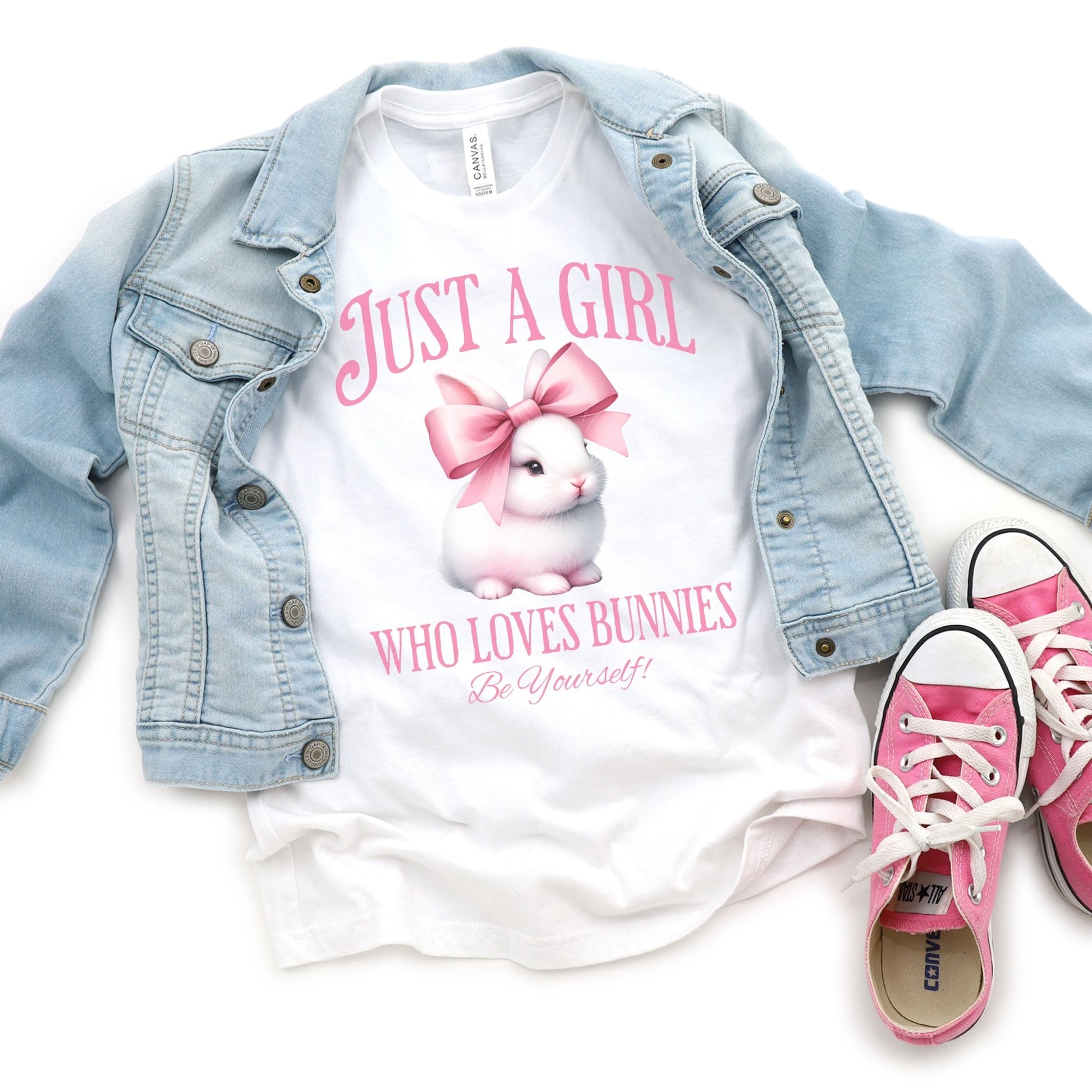 Just a Girl Who Loves Bunnies Youth Short Sleeve T-Shirt - Chester & Co.