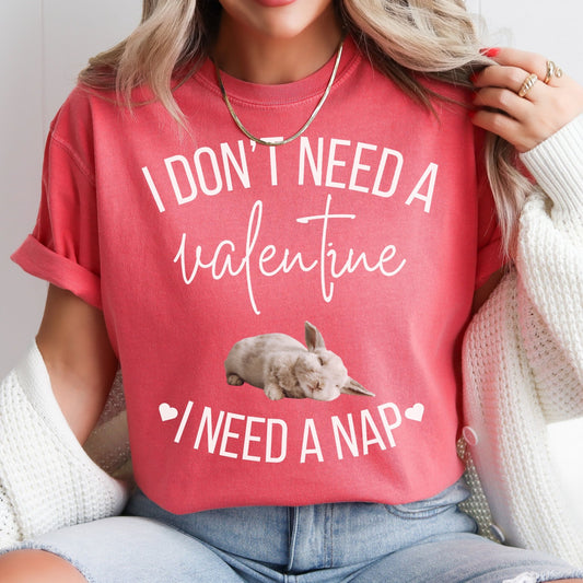 I Don't Need a Valentine Unisex Garment - dyed Heavyweight T-Shirt - Chester & Co.