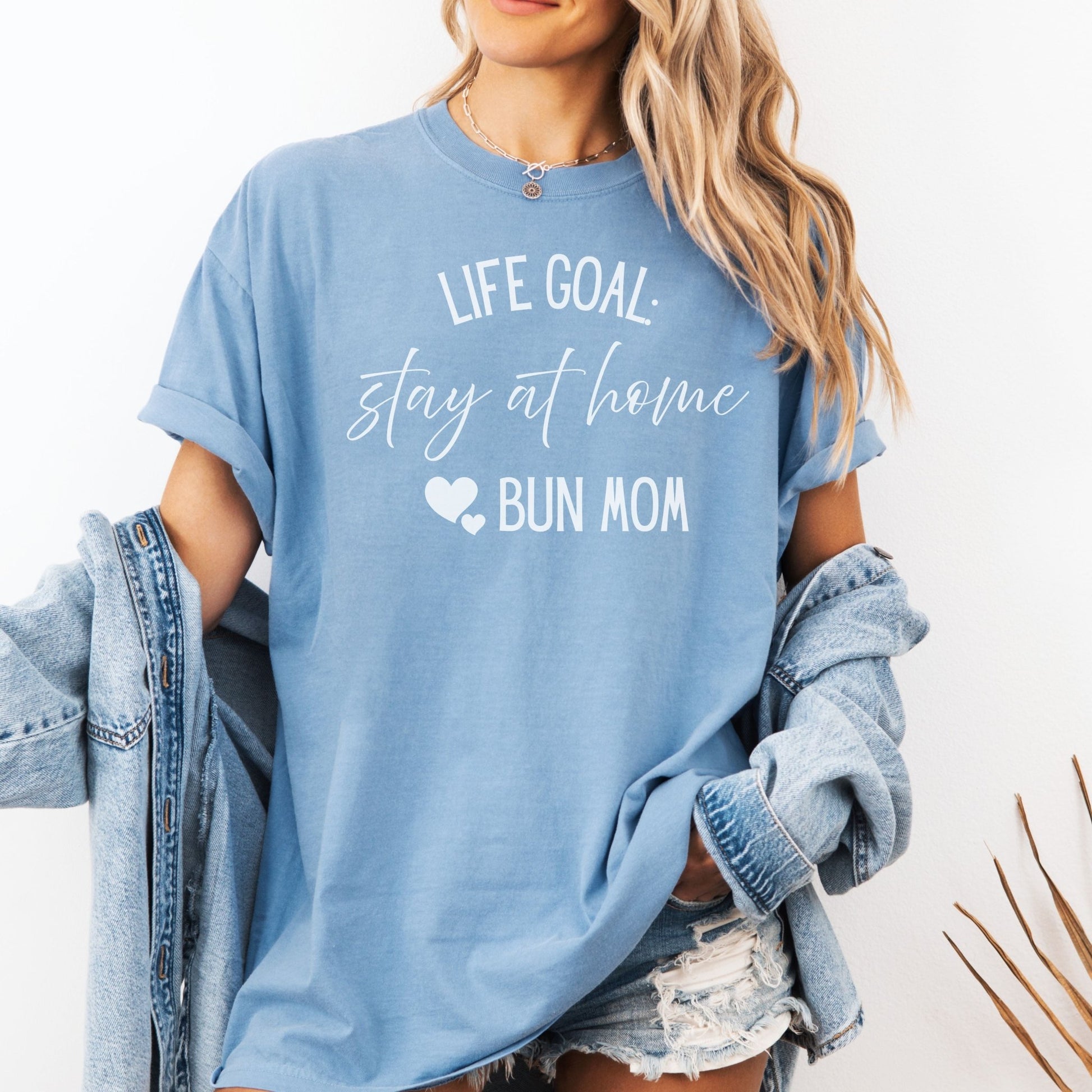 Stay at Home Bun Mom Unisex Garment - dyed Heavyweight T-Shirt - Chester & Co.