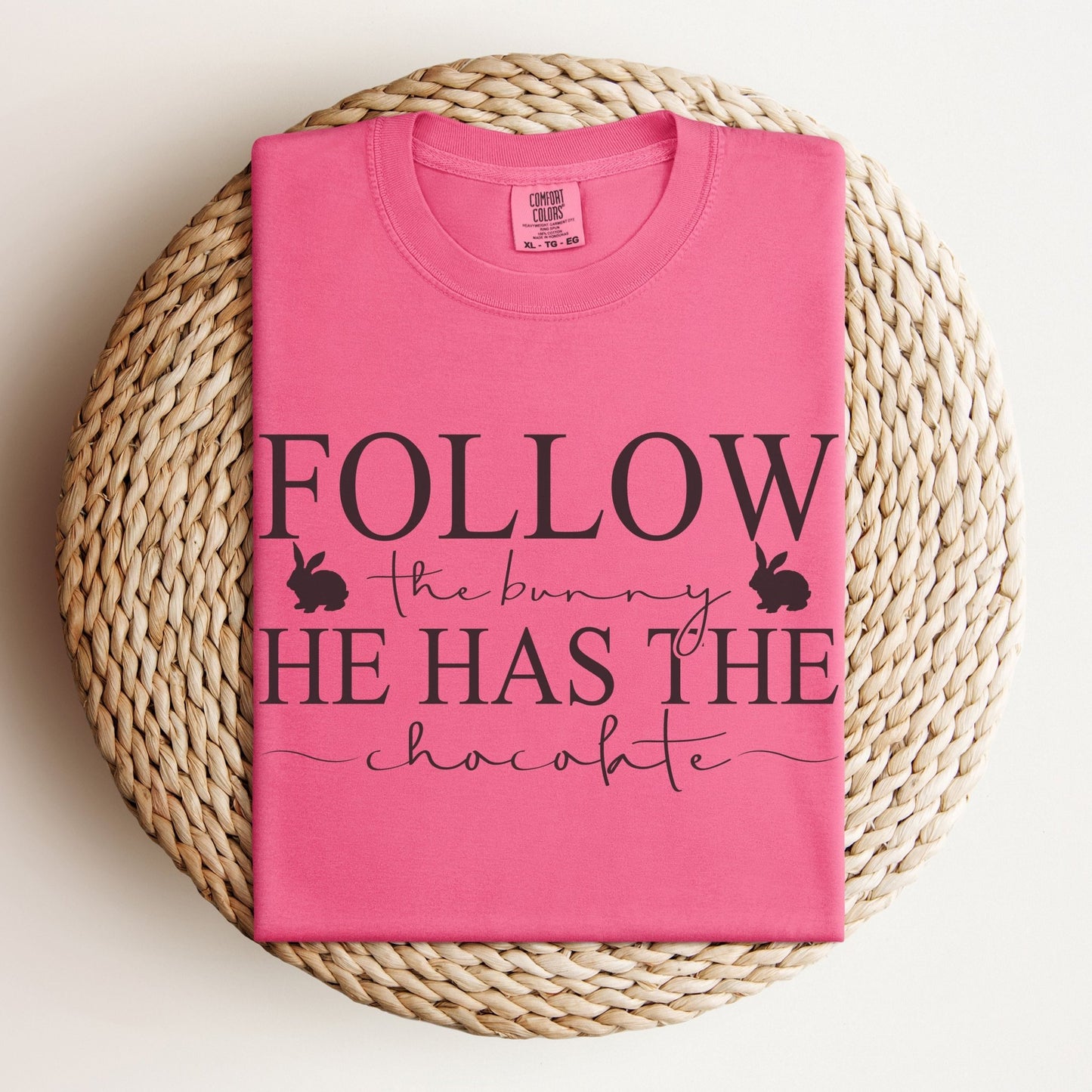 Follow the Bunny Unisex Garment - dyed Heavyweight T-Shirt - Chester & Co.