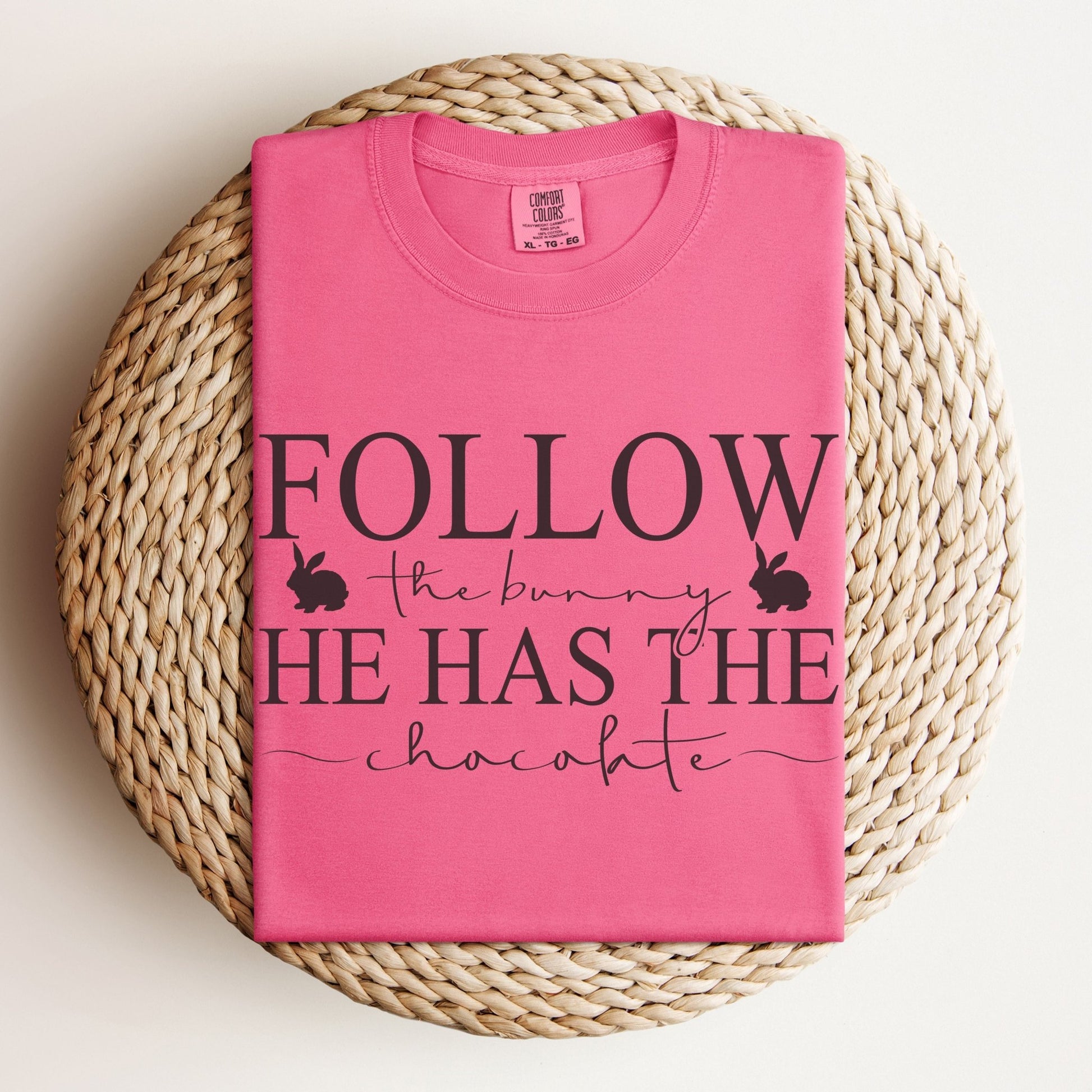 Follow the Bunny Unisex Garment - dyed Heavyweight T-Shirt - Chester & Co.