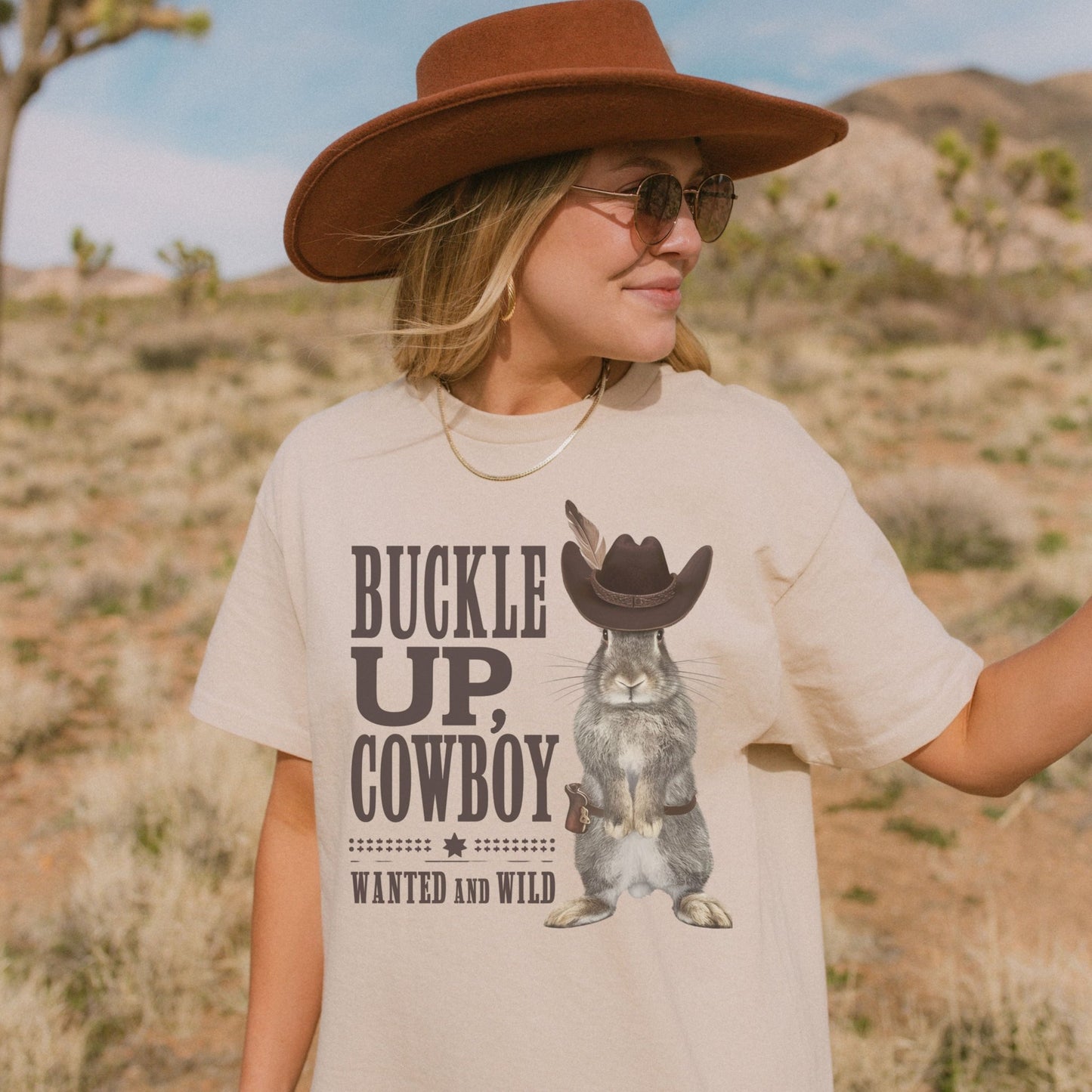 Buckle Up, Cowboy Unisex Garment - dyed Heavyweight T-Shirt - Chester & Co.