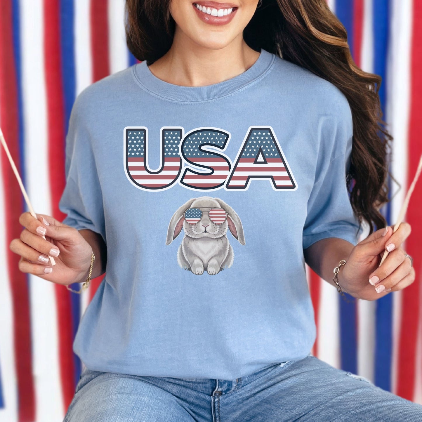 USA Rabbit Unisex Garment - dyed Heavyweight T-Shirt - Chester & Co.