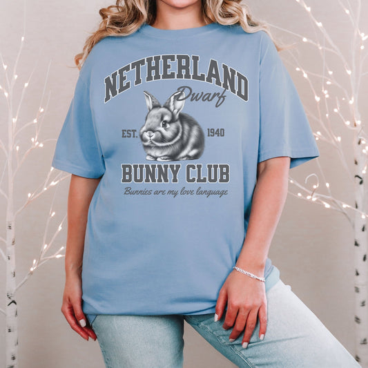 Netherland Dwarf Bunny Club Unisex Garment - dyed Heavyweight T-Shirt - Chester & Co.