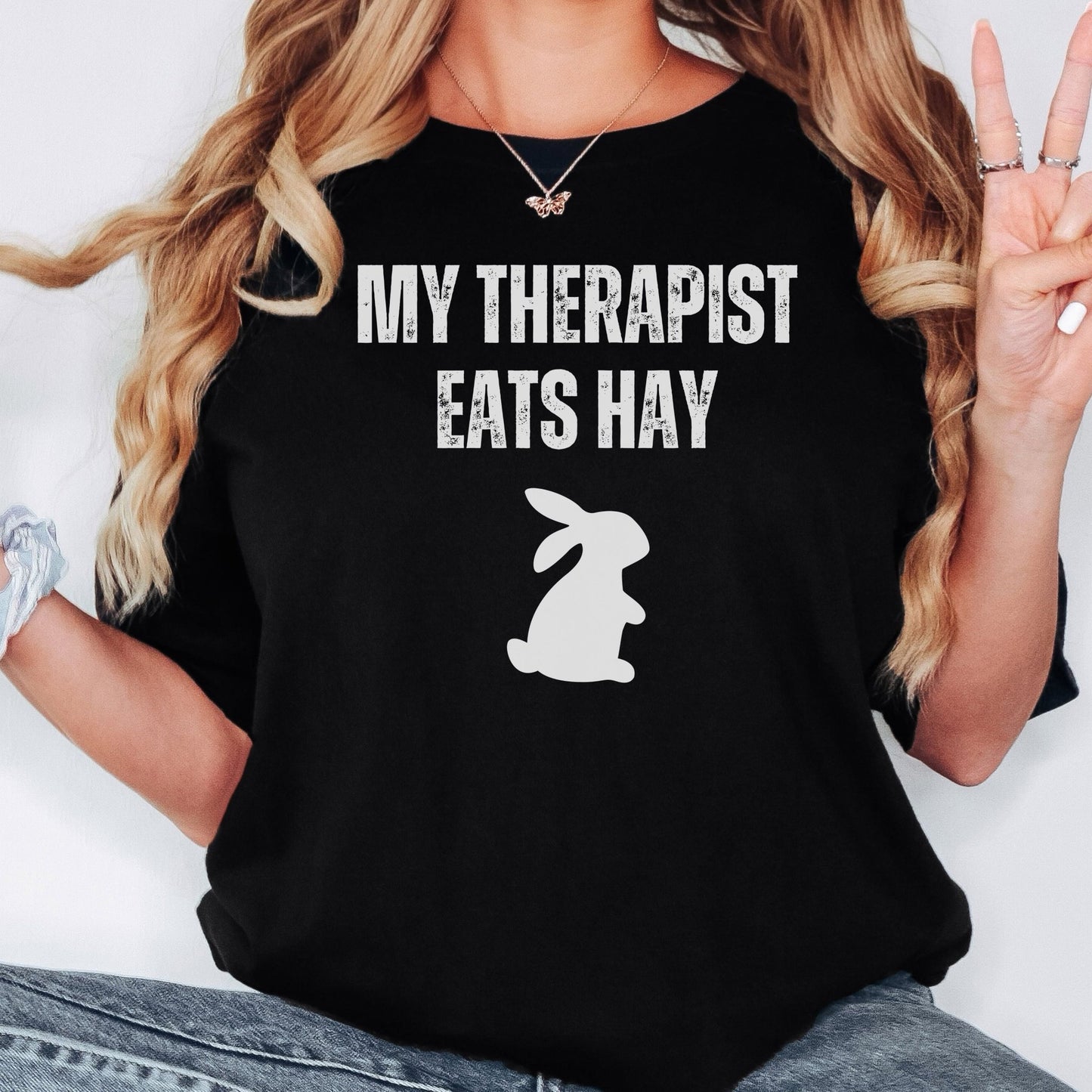 My Therapist Eats Hay Unisex Garment - dyed Heavyweight T Shirt - Chester & Co.