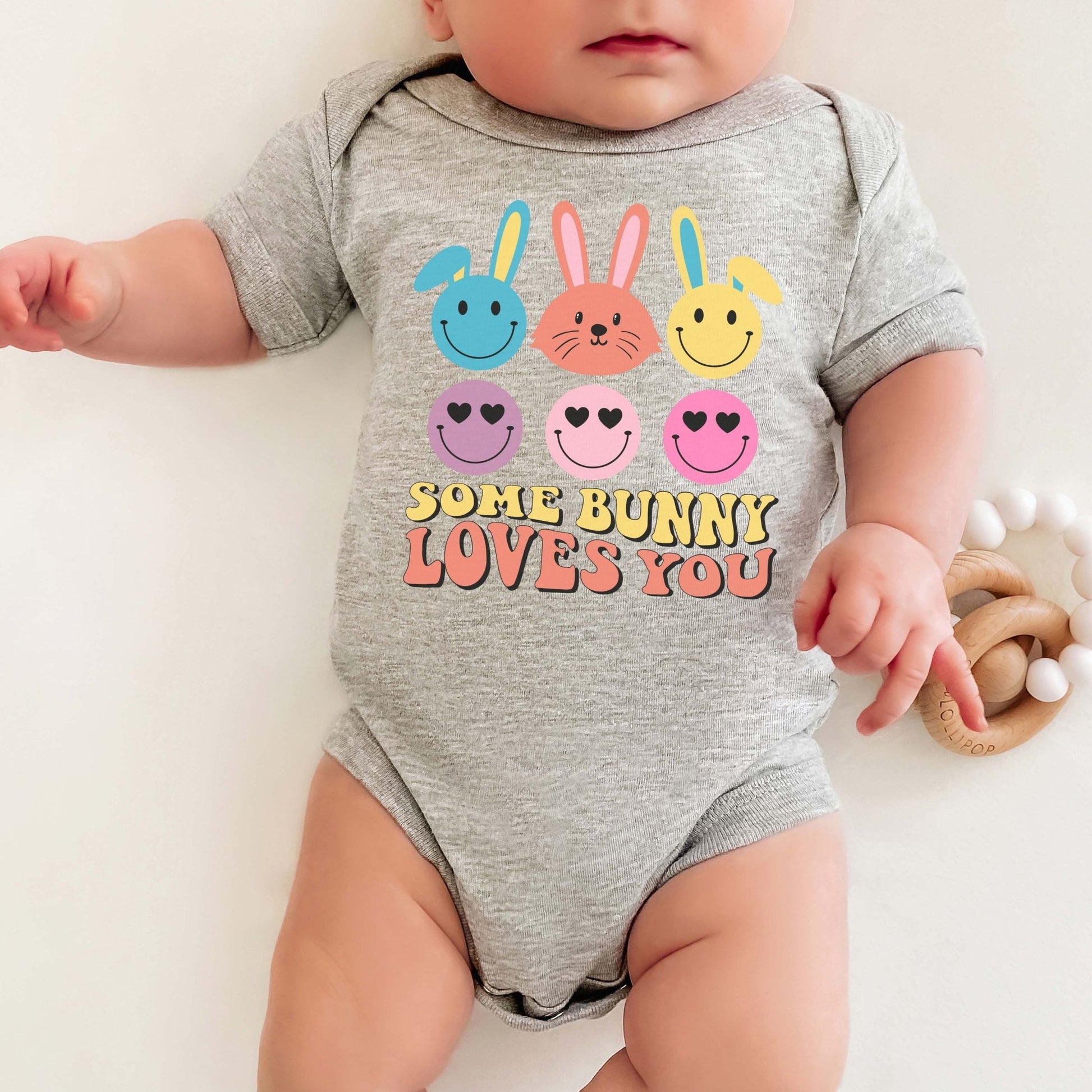 Some Bunny Loves You Baby Short Sleeve One Piece - Chester & Co.