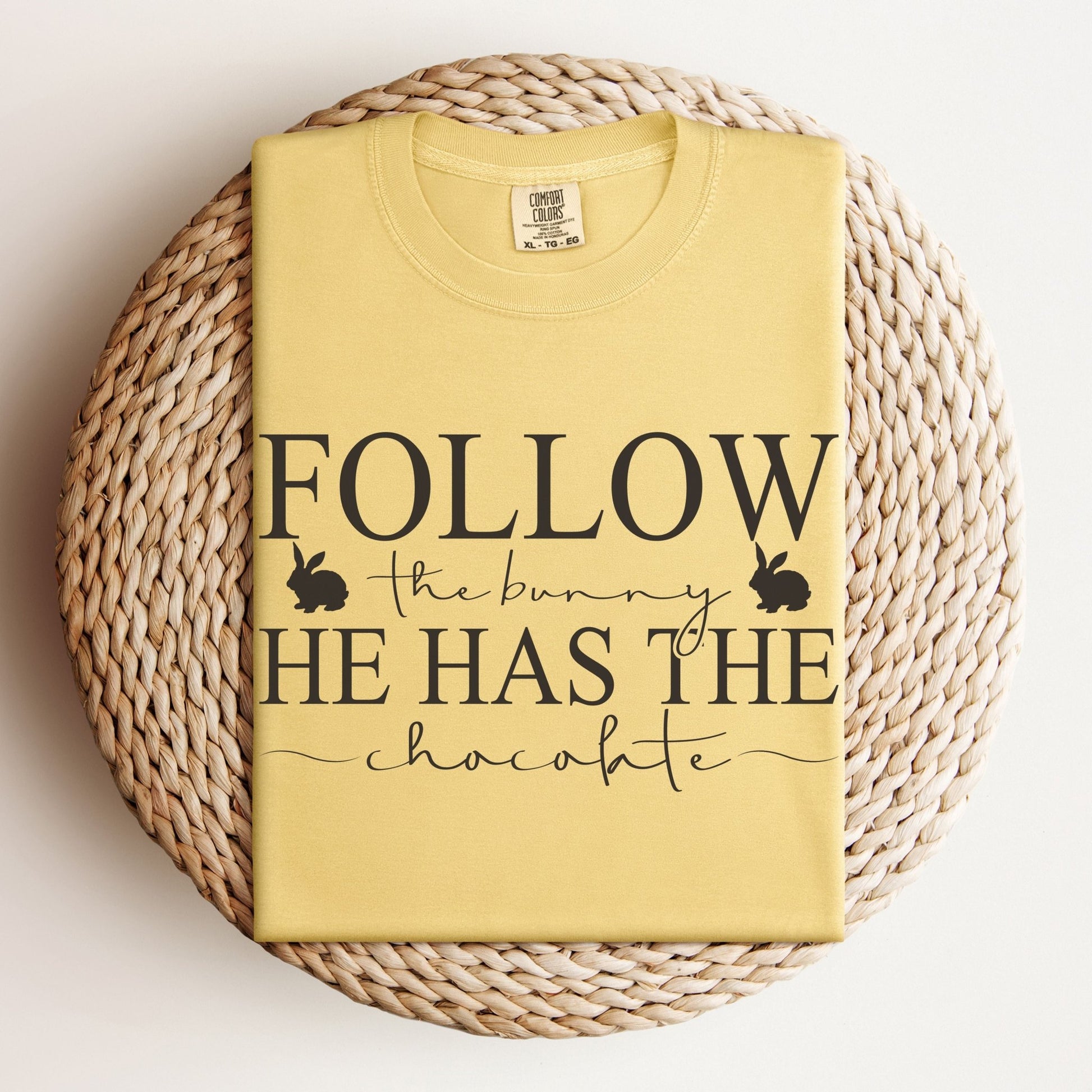 Follow the Bunny Unisex Garment - dyed Heavyweight T-Shirt - Chester & Co.