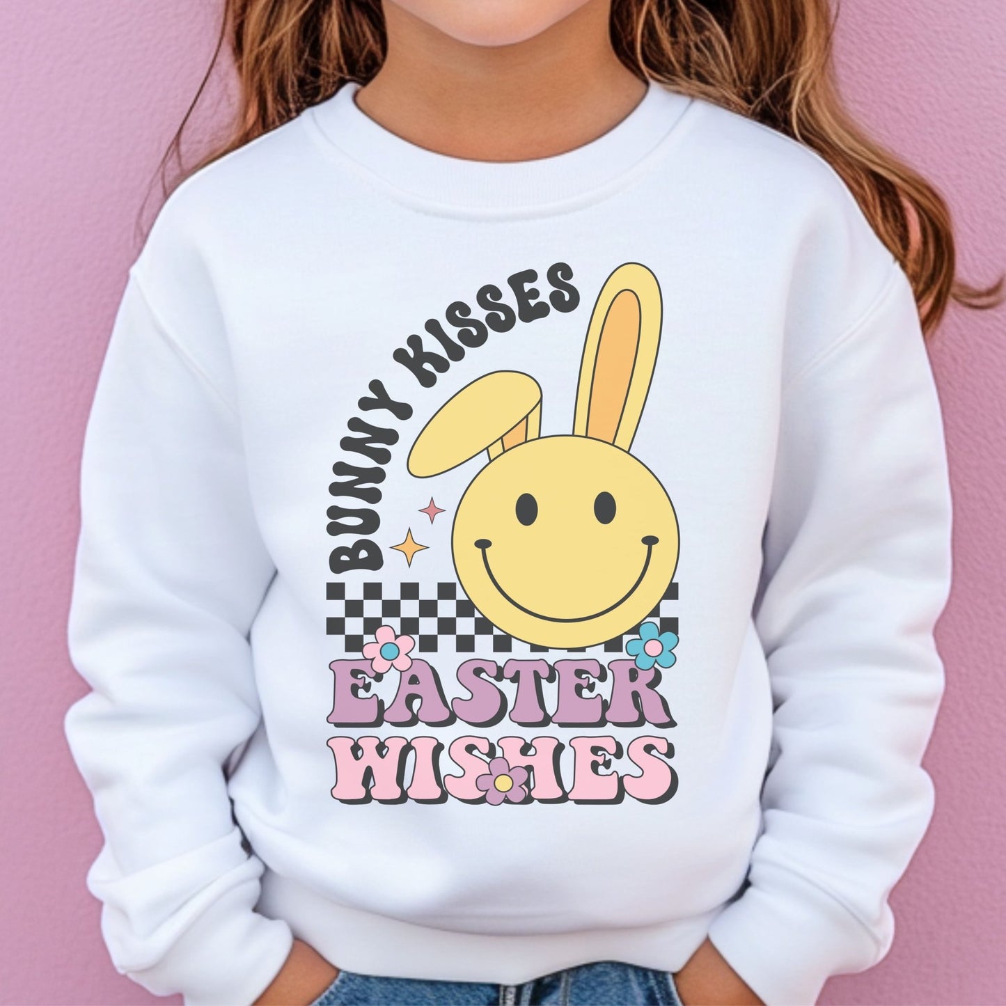 Bunny Kisses, Easter Wishes Youth Crewneck Sweatshirt - Chester & Co.