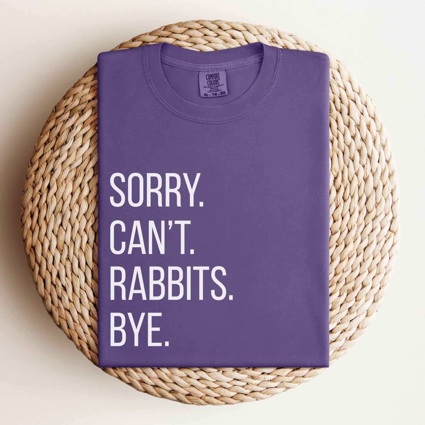 Sorry Can't Rabbits Bye Unisex Garment - dyed Heavyweight T-Shirt - Chester & Co.