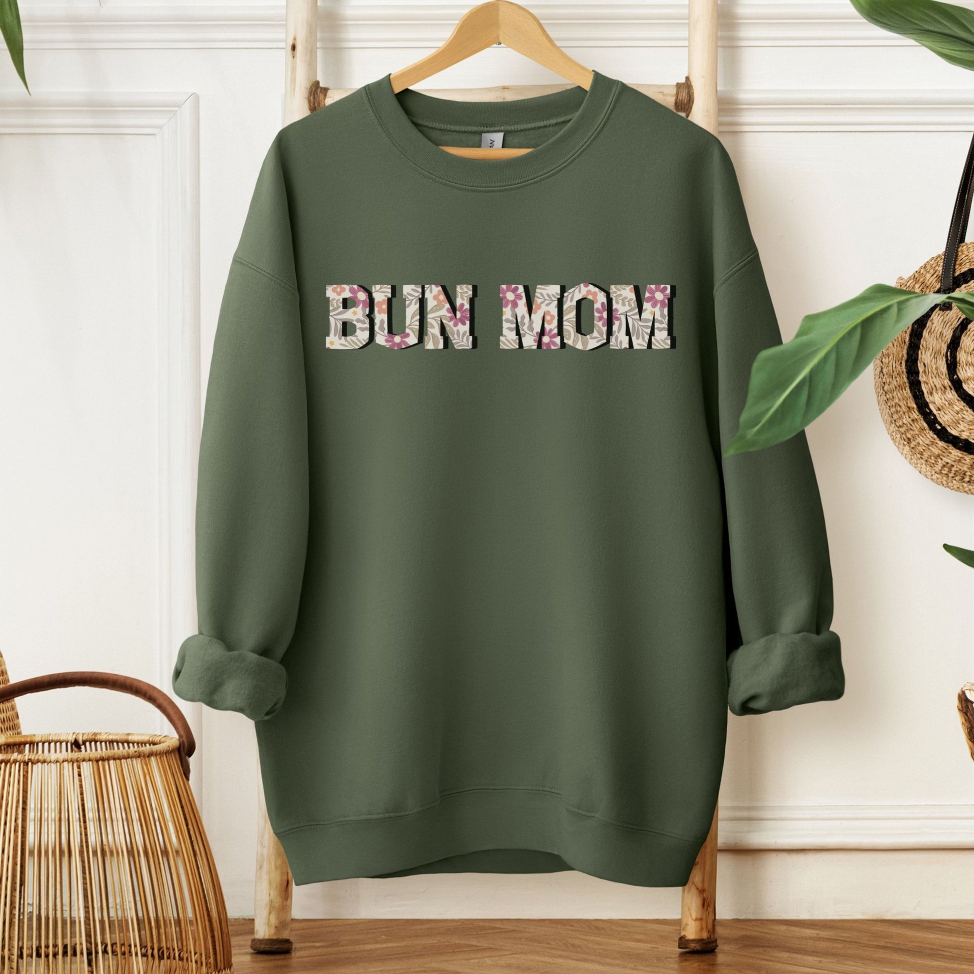 Floral Bun Mom Sweatshirt - Chester & Co.