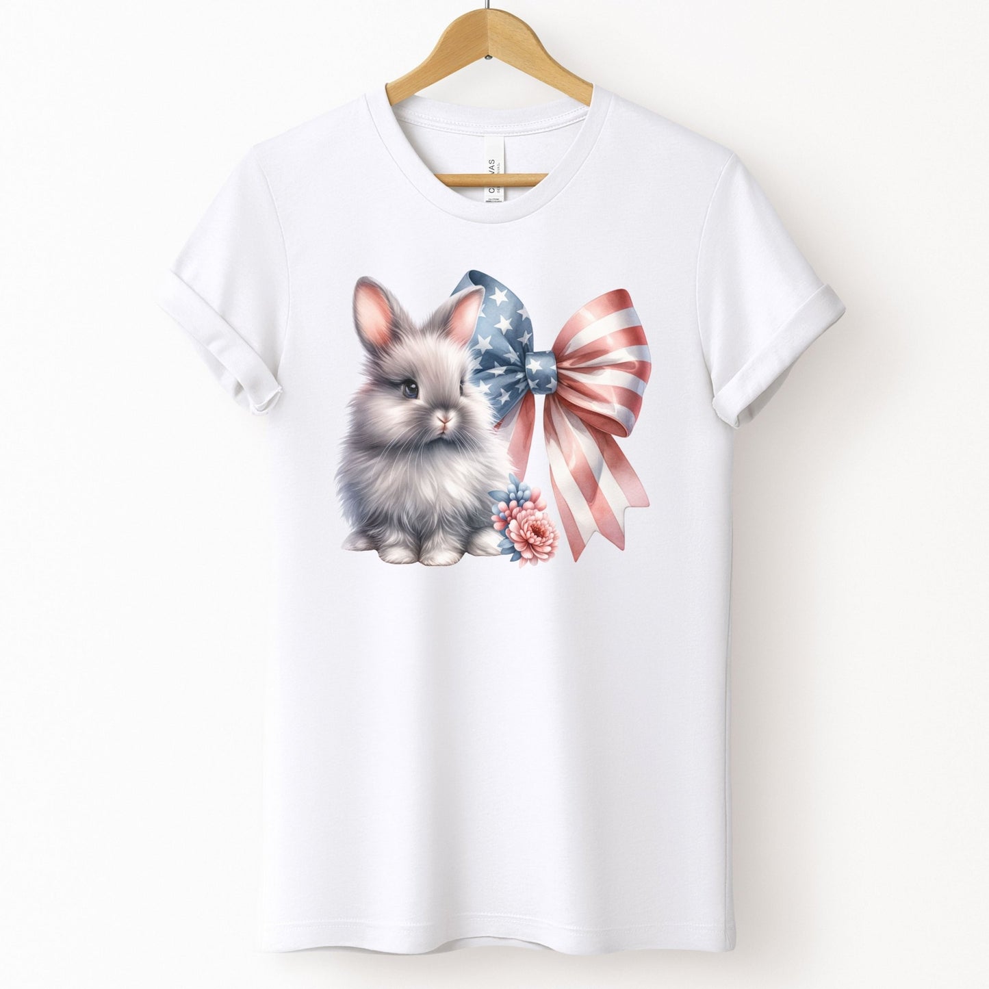 Bunny With Patriotic Bow Unisex T-Shirt - Chester & Co.