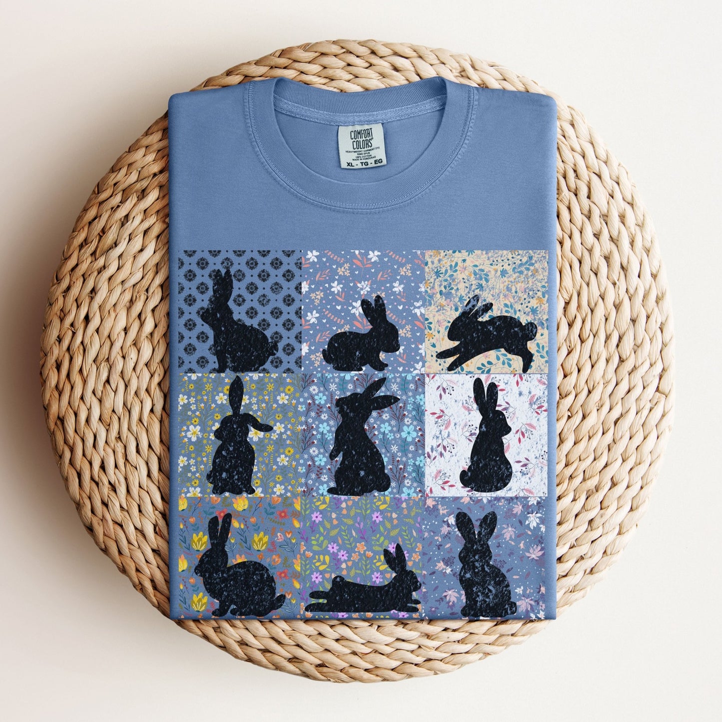 Vintage Floral Silhouettes Unisex Garment - dyed Heavyweight T-Shirt - Chester & Co.