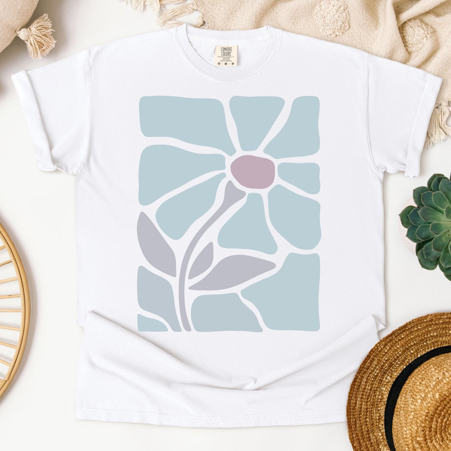 Lone Flower Unisex Garment - Dyed Heavyweight T-Shirt - Chester & Co.