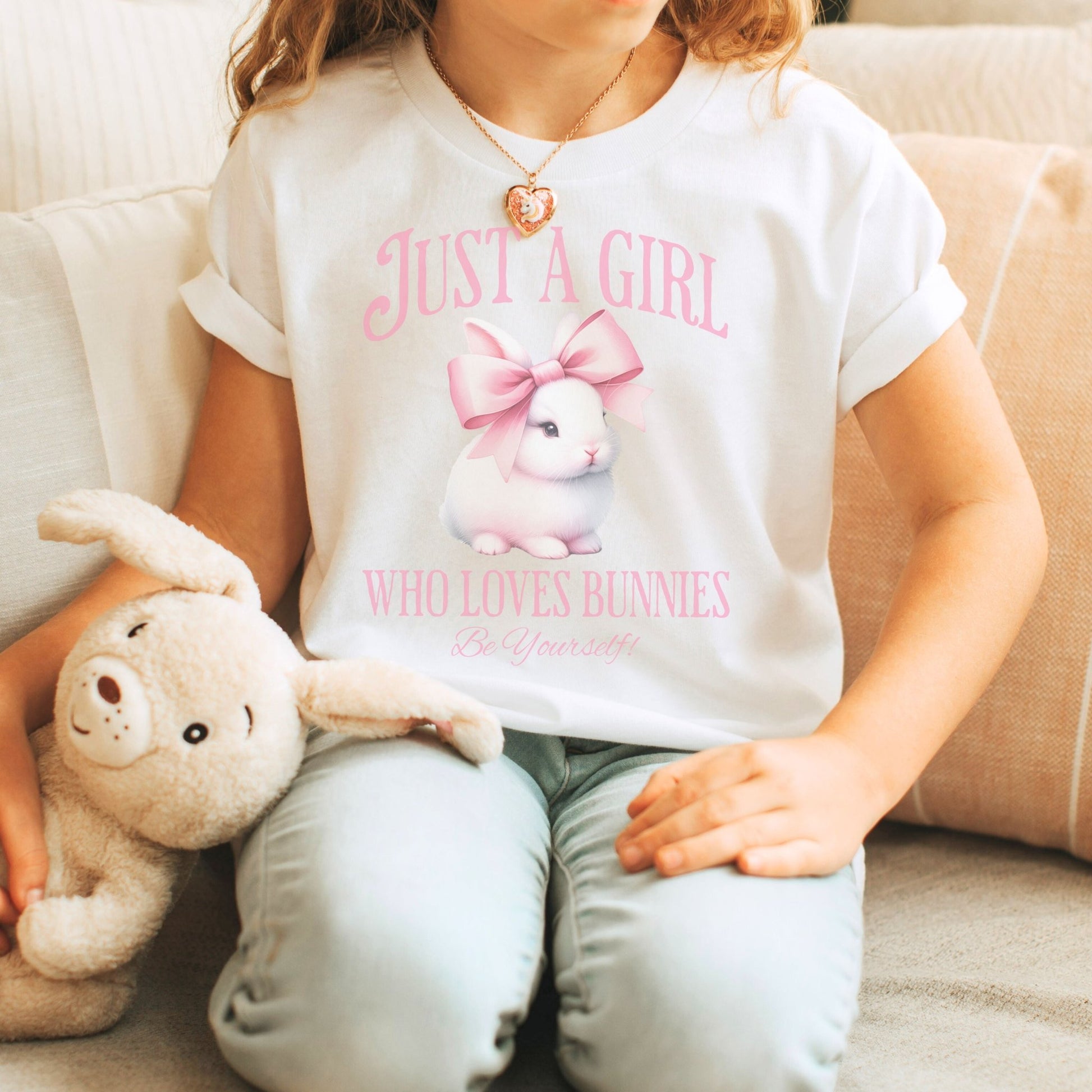 Just a Girl Who Loves Bunnies Youth Short Sleeve T-Shirt - Chester & Co.