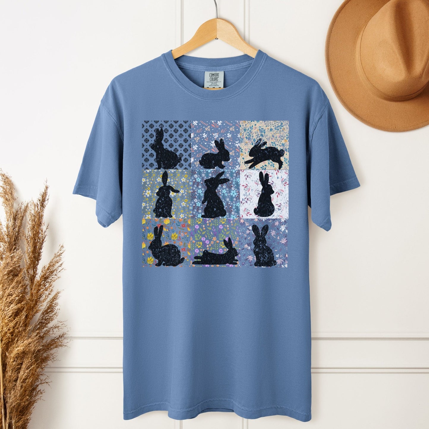 Vintage Floral Silhouettes Unisex Garment - dyed Heavyweight T-Shirt - Chester & Co.