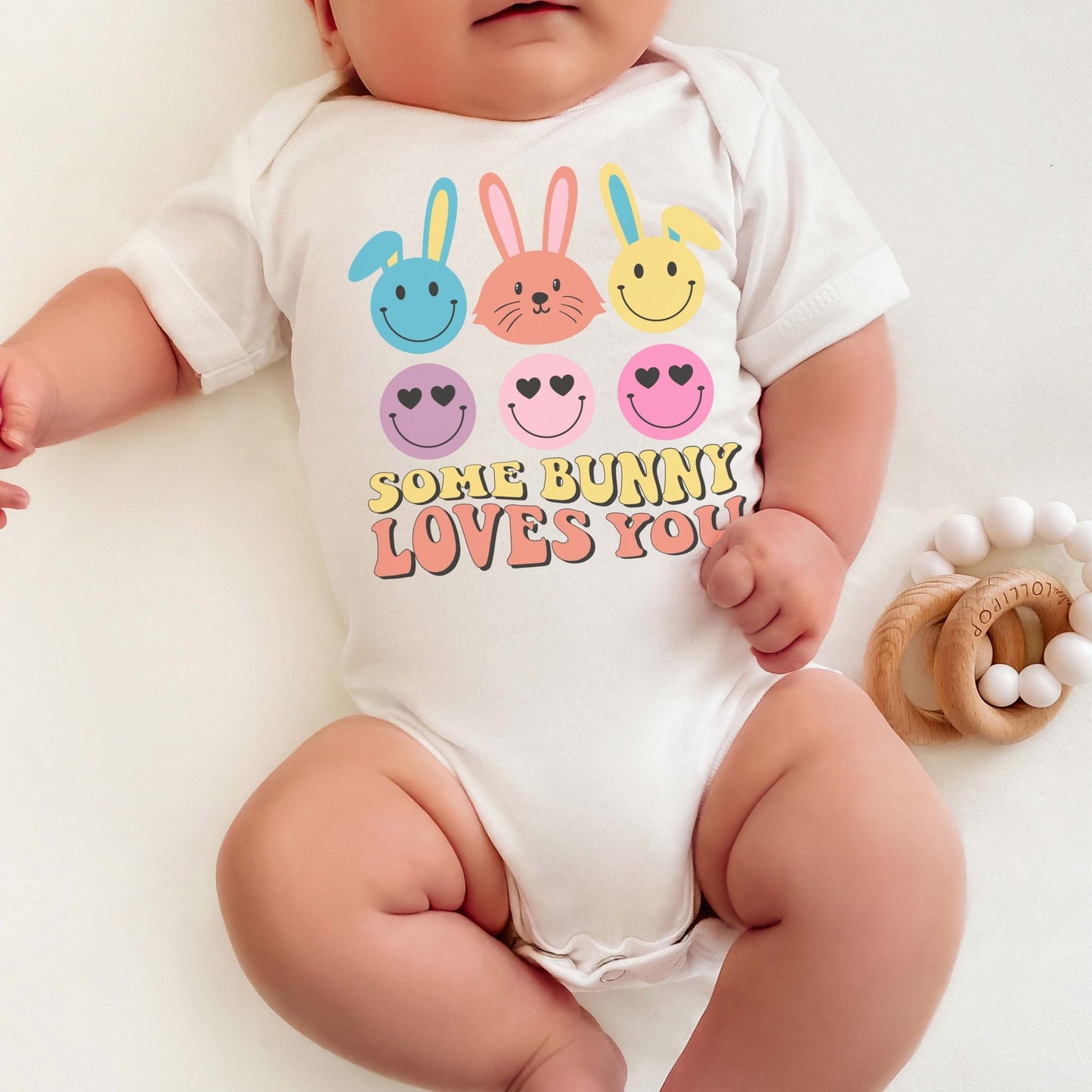 Some Bunny Loves You Baby Short Sleeve One Piece - Chester & Co.