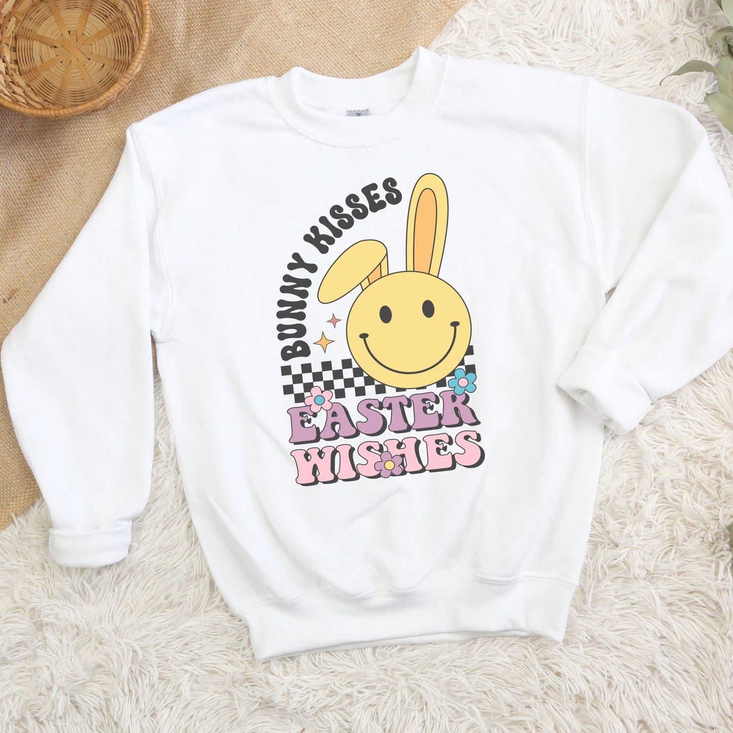 Bunny Kisses, Easter Wishes Youth Crewneck Sweatshirt - Chester & Co.