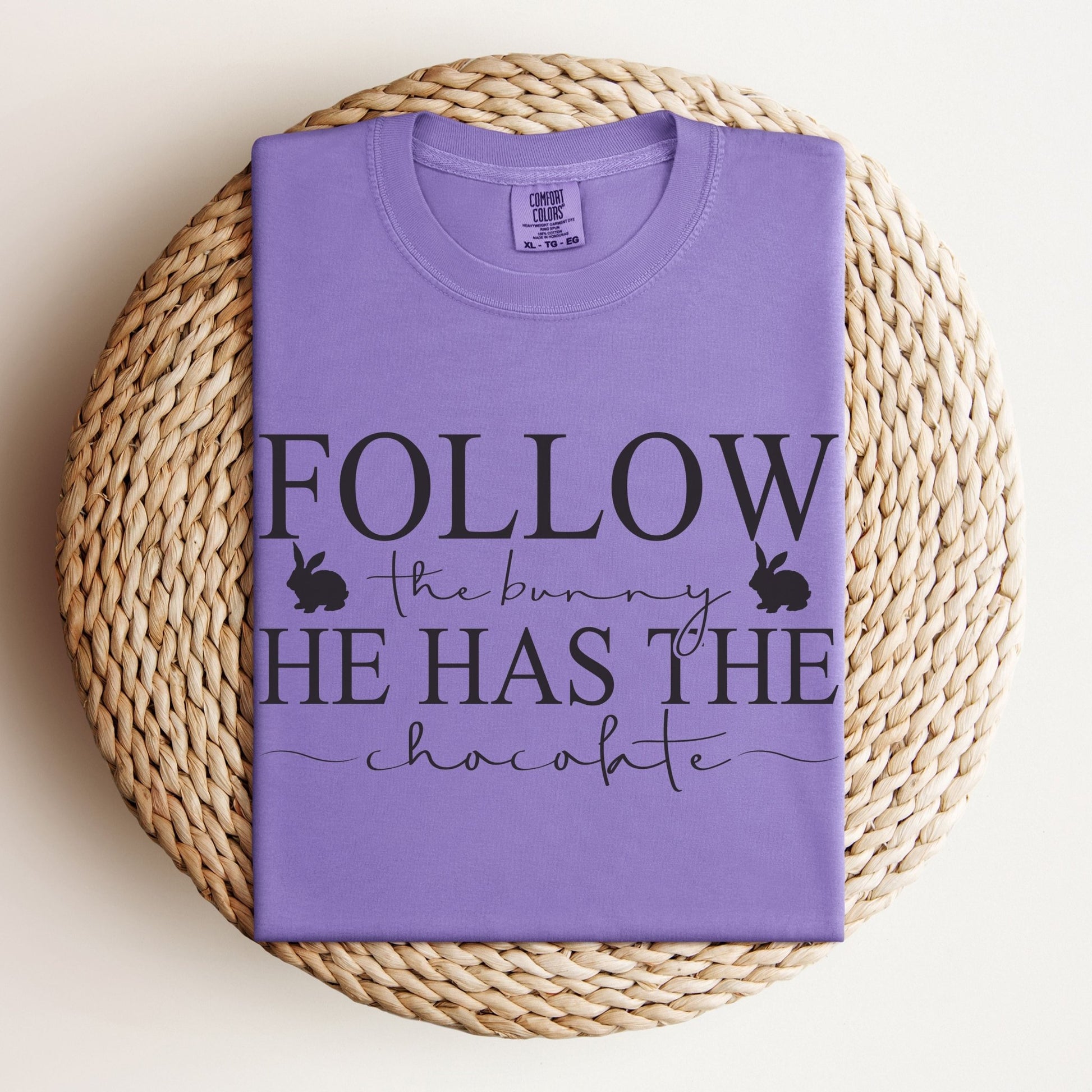 Follow the Bunny Unisex Garment - dyed Heavyweight T-Shirt - Chester & Co.