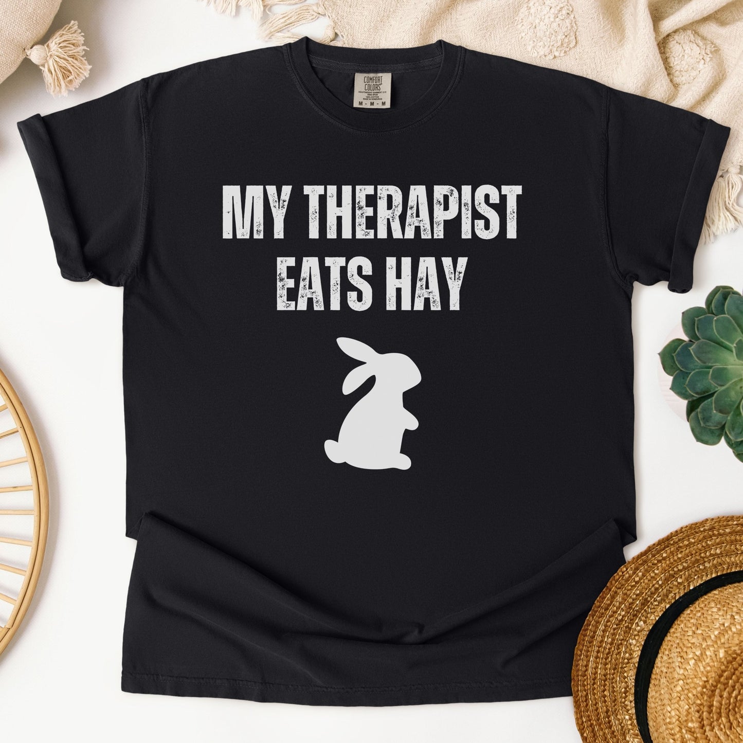 My Therapist Eats Hay Unisex Garment - dyed Heavyweight T Shirt - Chester & Co.