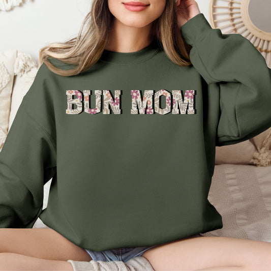 Floral Bun Mom Sweatshirt - Chester & Co.