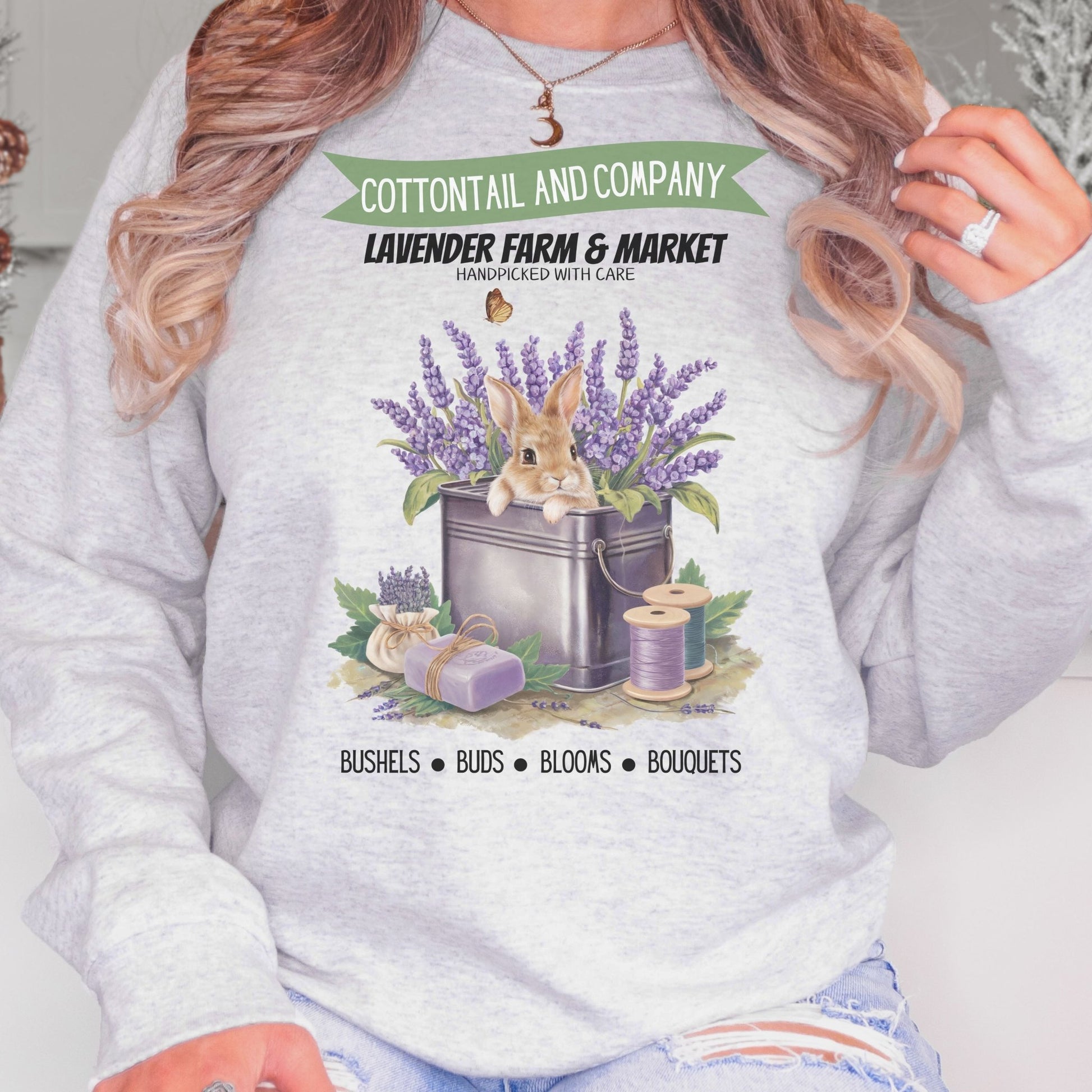 Cottontail and Company Lavender Farm Unisex Sweatshirt - Chester & Co.