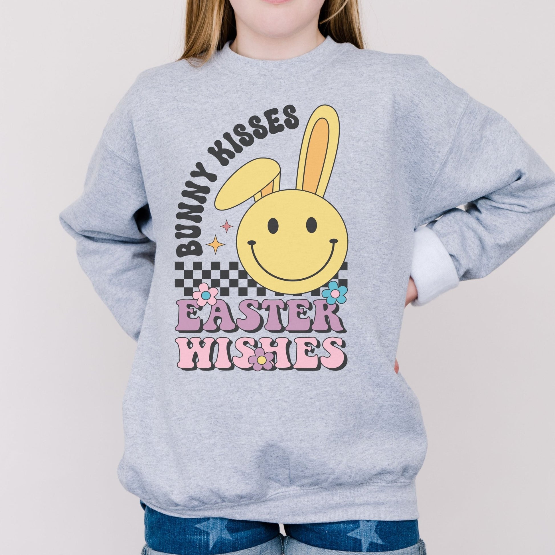 Bunny Kisses, Easter Wishes Youth Crewneck Sweatshirt - Chester & Co.