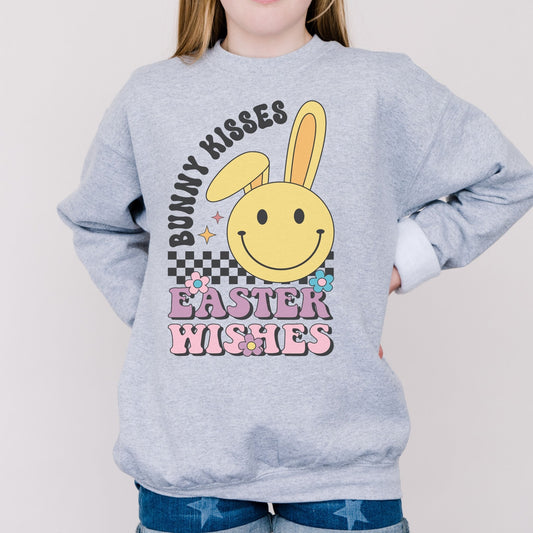Bunny Kisses, Easter Wishes Youth Crewneck Sweatshirt - Chester & Co.