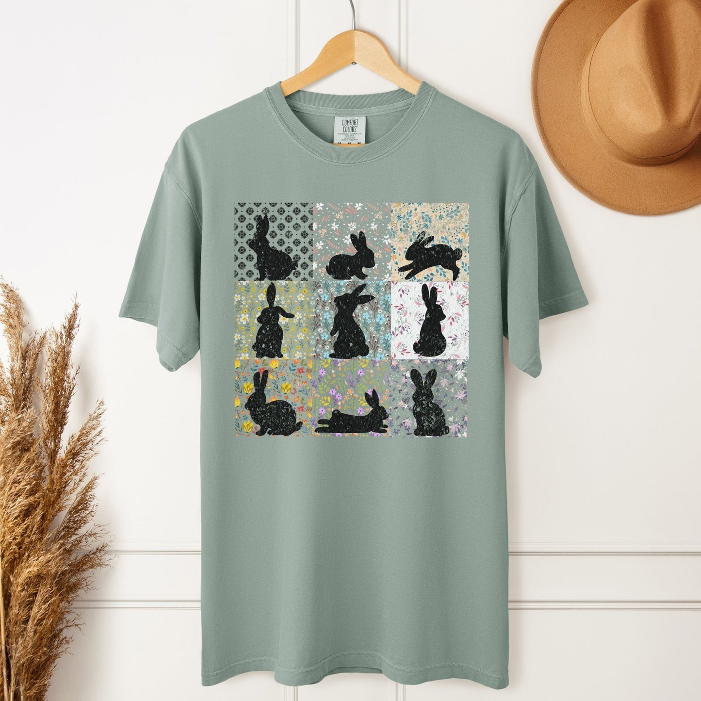 Vintage Floral Silhouettes Unisex Garment - dyed Heavyweight T-Shirt - Chester & Co.