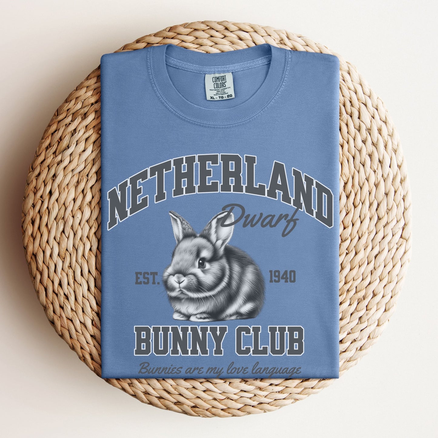 Netherland Dwarf Bunny Club Unisex Garment - dyed Heavyweight T-Shirt - Chester & Co.