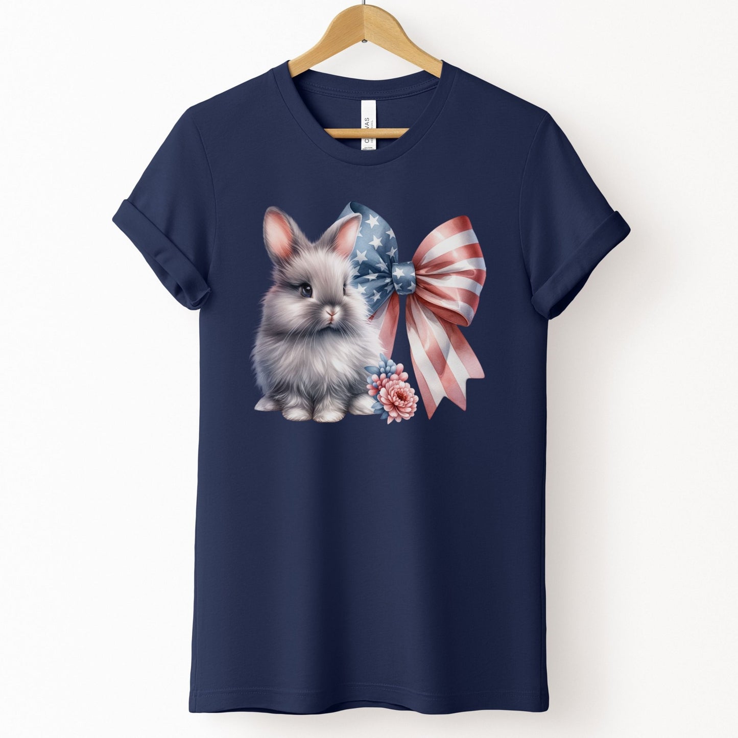 Bunny With Patriotic Bow Unisex T-Shirt - Chester & Co.