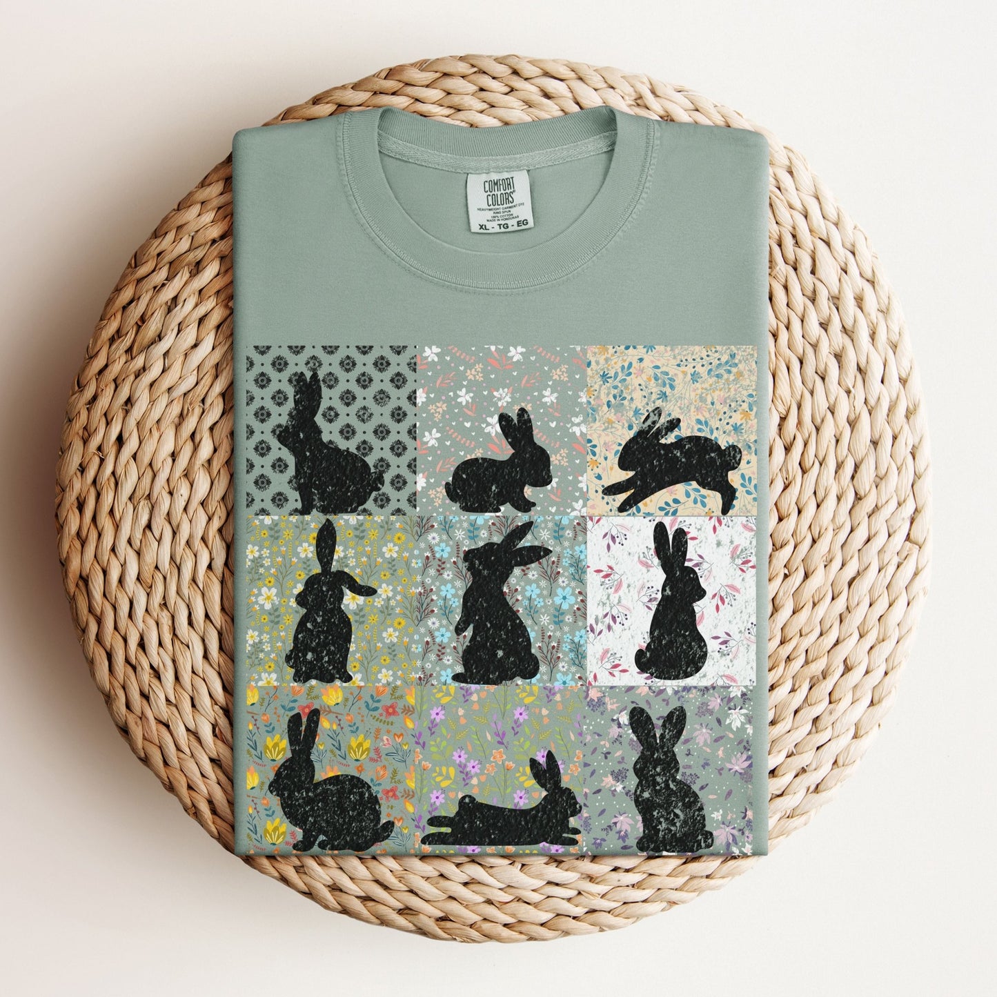 Vintage Floral Silhouettes Unisex Garment - dyed Heavyweight T-Shirt - Chester & Co.