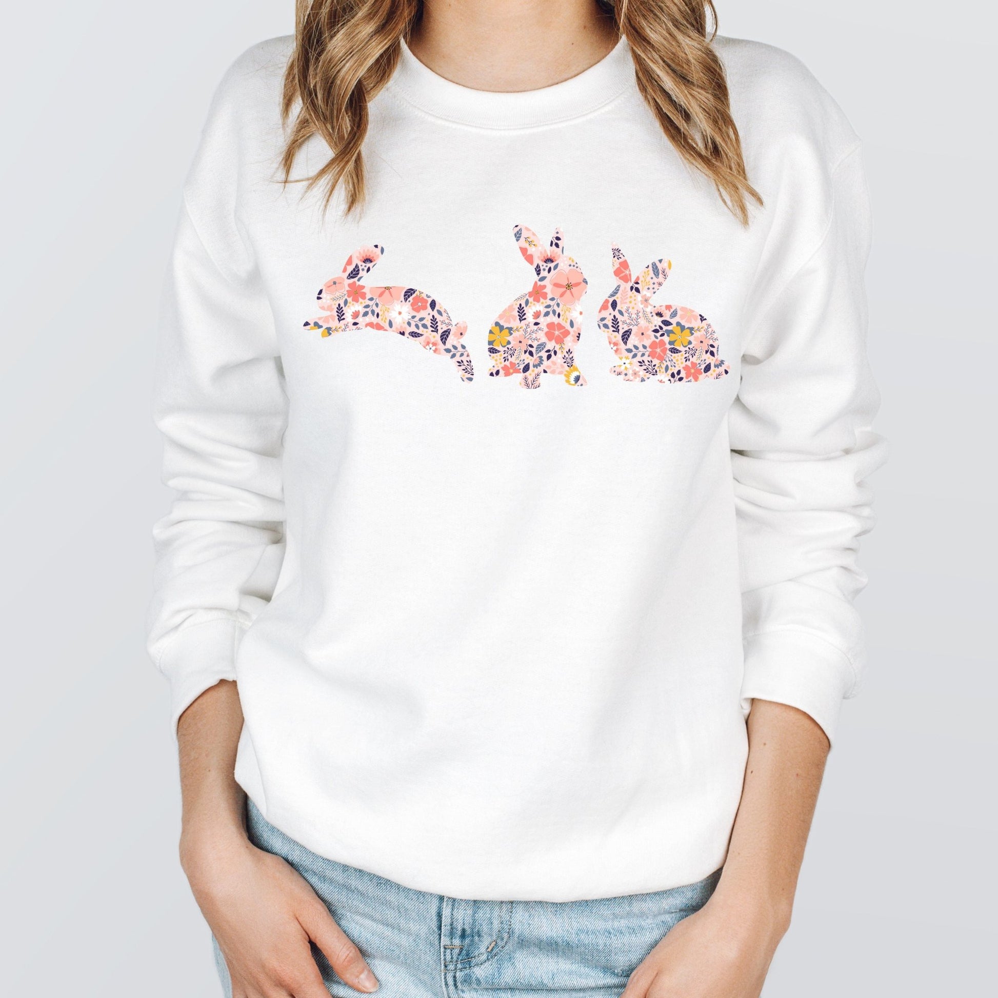 Floral Rabbit Silhouettes Sweatshirt - Chester & Co.