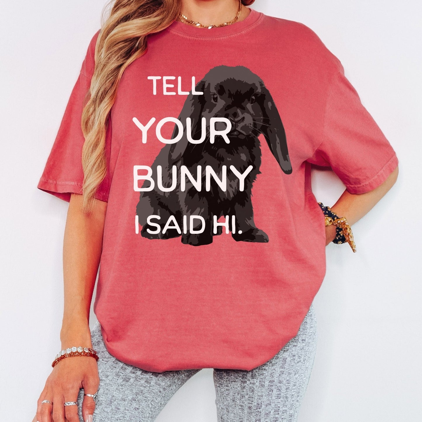 Tell Your Bunny I Said Hi Unisex Garment - dyed Heavyweight T-Shirt - Chester & Co.