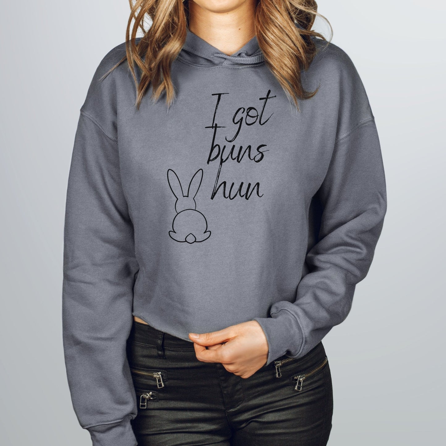 I Got Buns Crop Hoodie - Chester & Co.