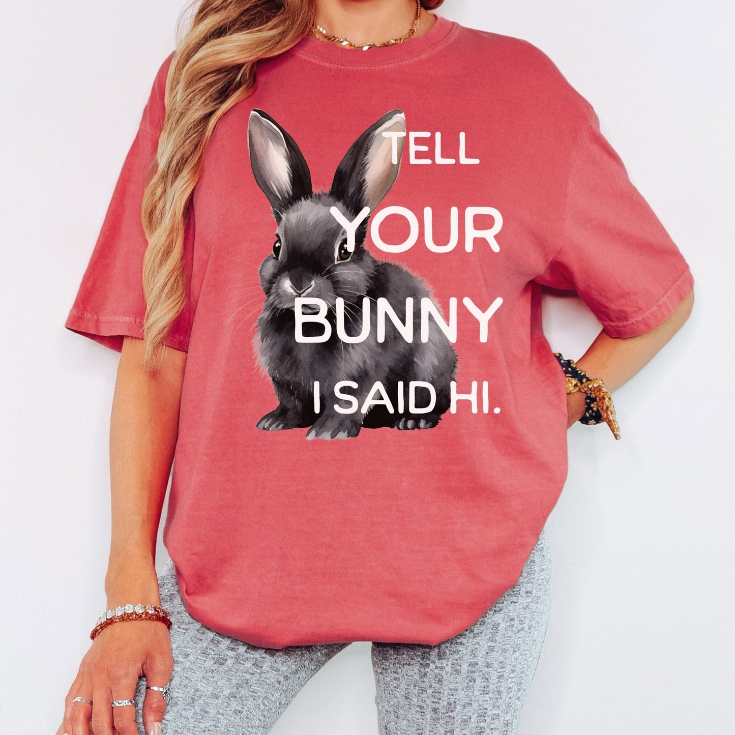 Tell Your Bunny I Said Hi Unisex Garment - dyed Heavyweight T-Shirt - Chester & Co.