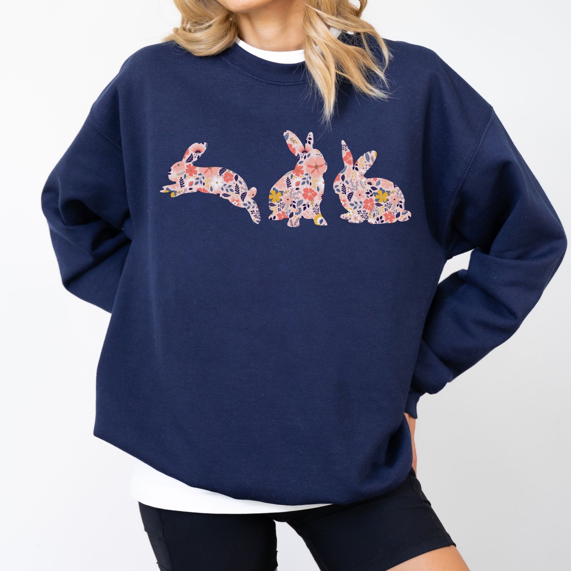 Floral Rabbit Silhouettes Sweatshirt - Chester & Co.
