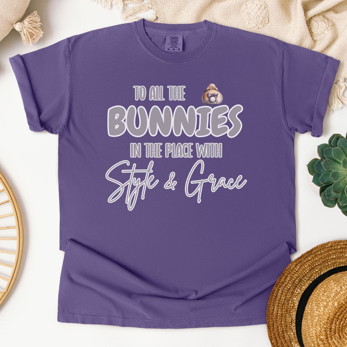 To All the Bunnies with Style and Grace Unisex Garment - dyed Heavyweight T-Shirt - Chester & Co.