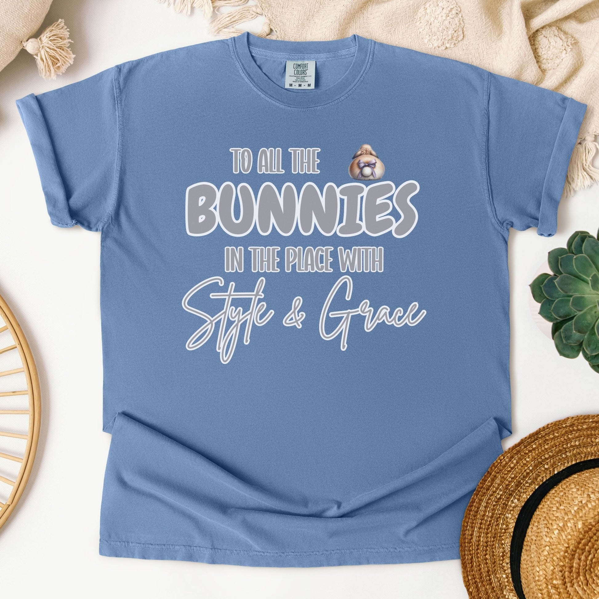 To All the Bunnies with Style and Grace Unisex Garment - dyed Heavyweight T-Shirt - Chester & Co.