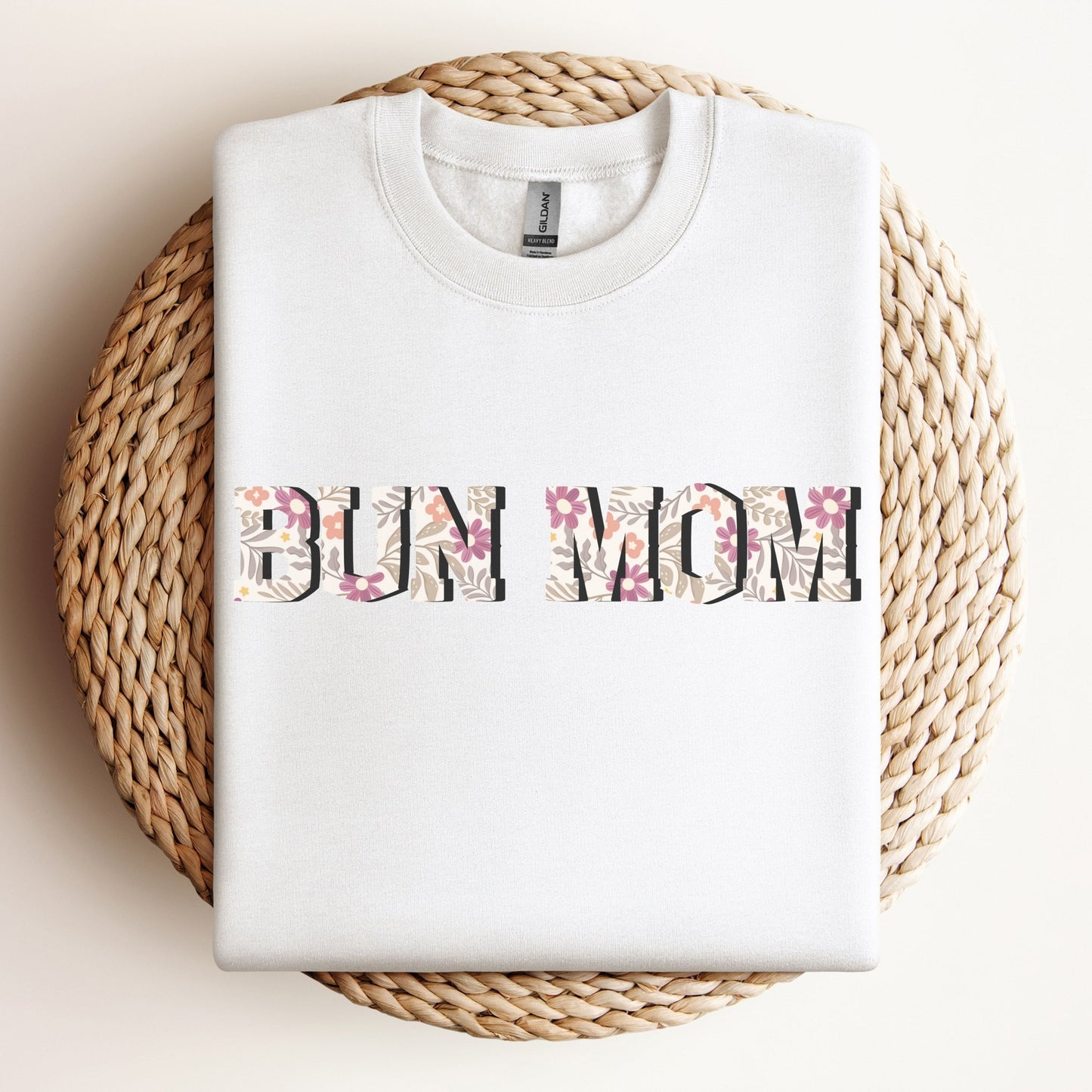 Floral Bun Mom Sweatshirt - Chester & Co.