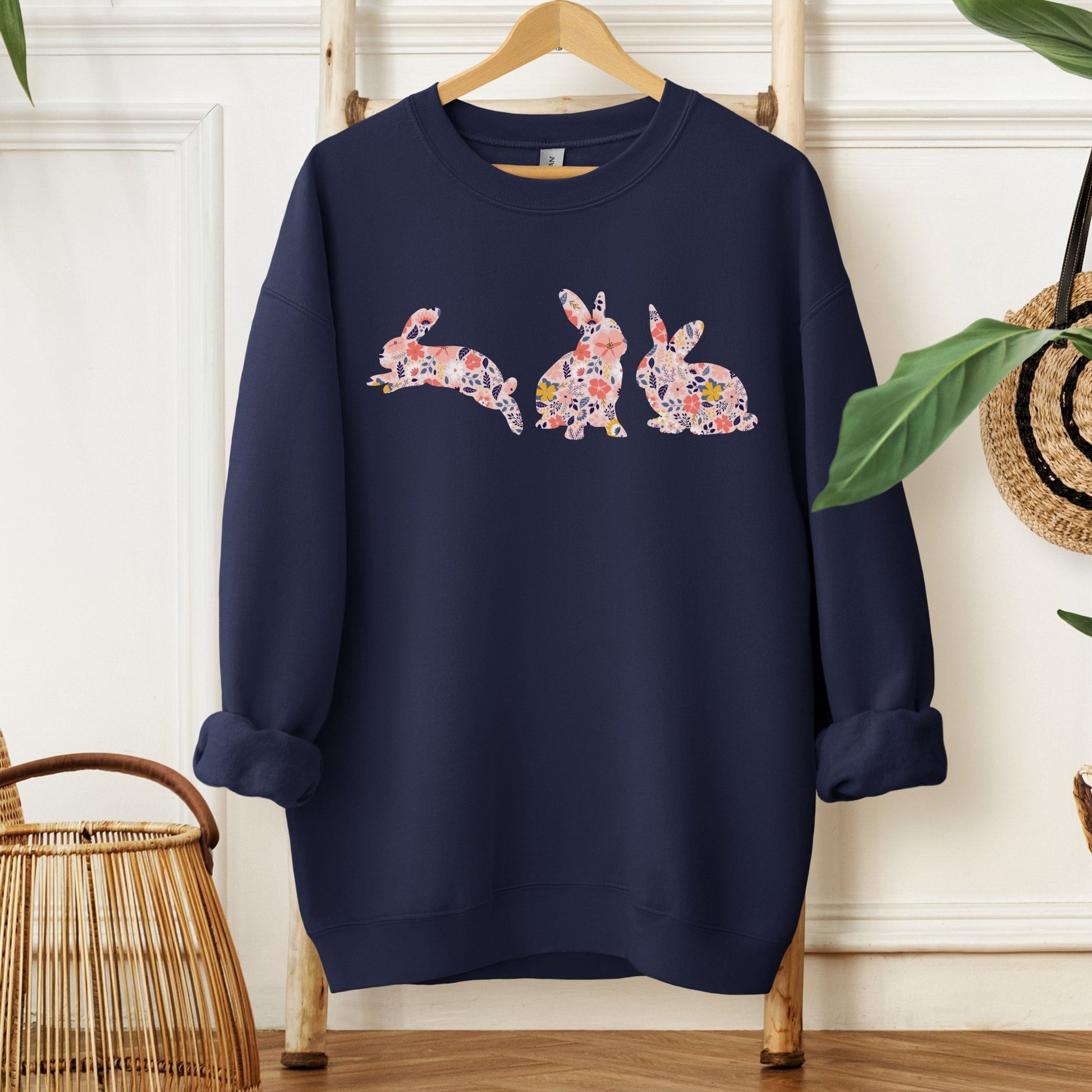 Floral Rabbit Silhouettes Sweatshirt - Chester & Co.