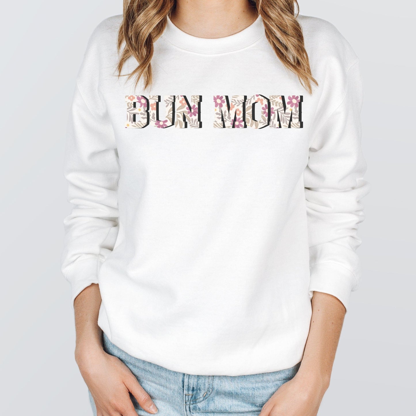 Floral Bun Mom Sweatshirt - Chester & Co.
