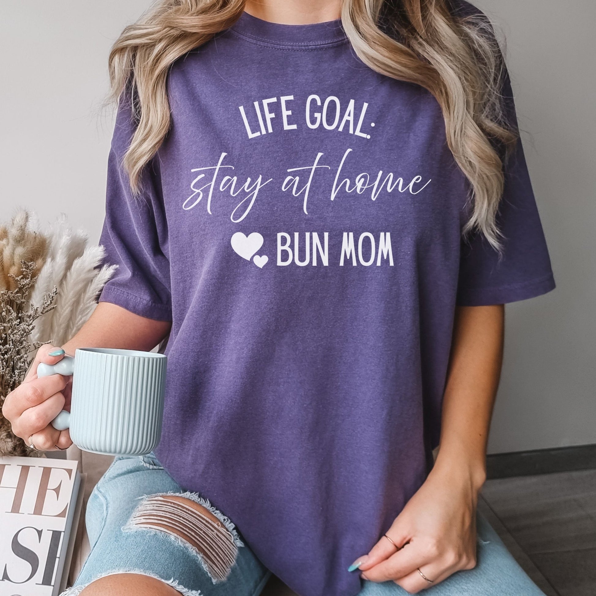 Stay at Home Bun Mom Unisex Garment - dyed Heavyweight T-Shirt - Chester & Co.
